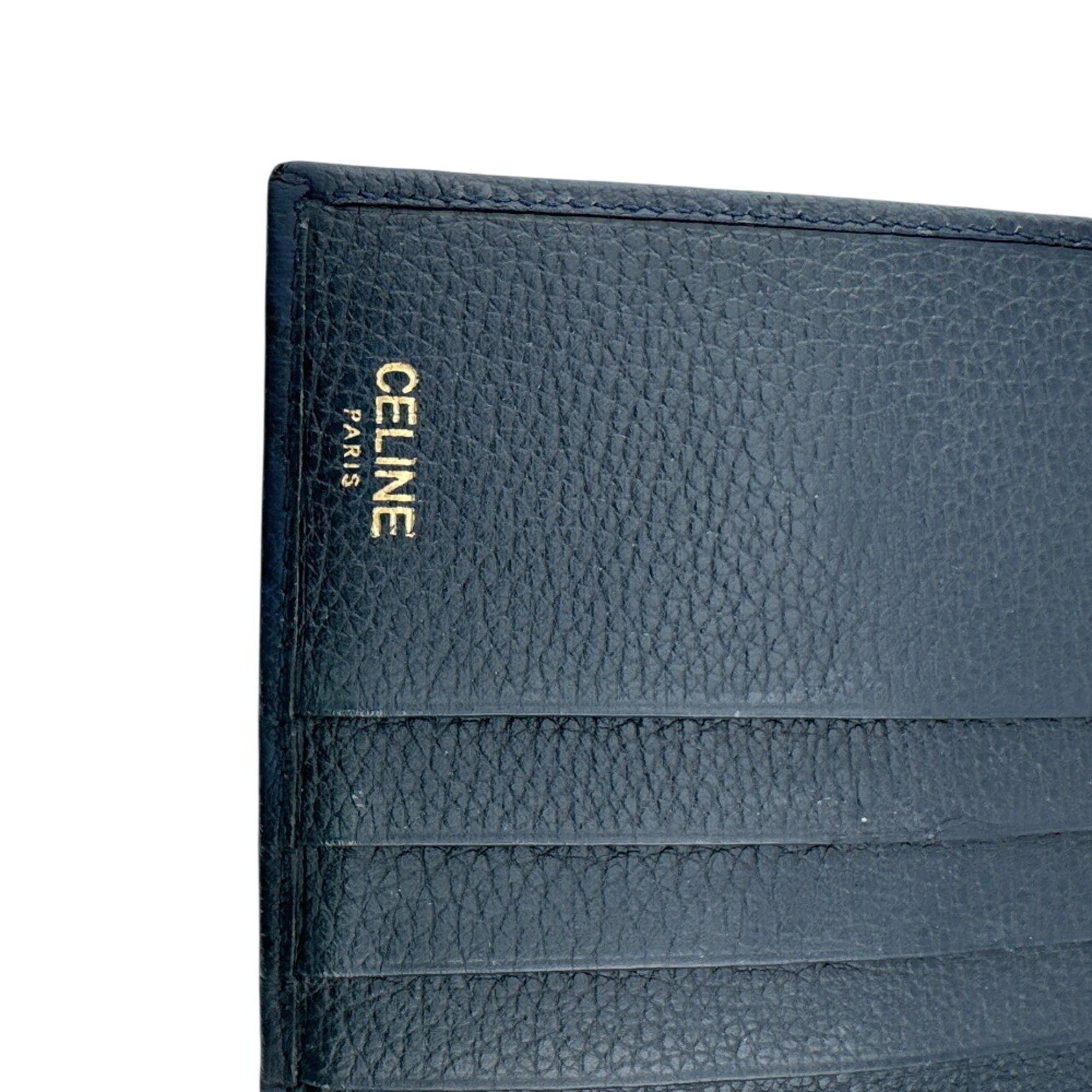 Celine CELINE Circle Logo Tri-fold Wallet in Navy Size ONE SIZE - 10 Thumbnail