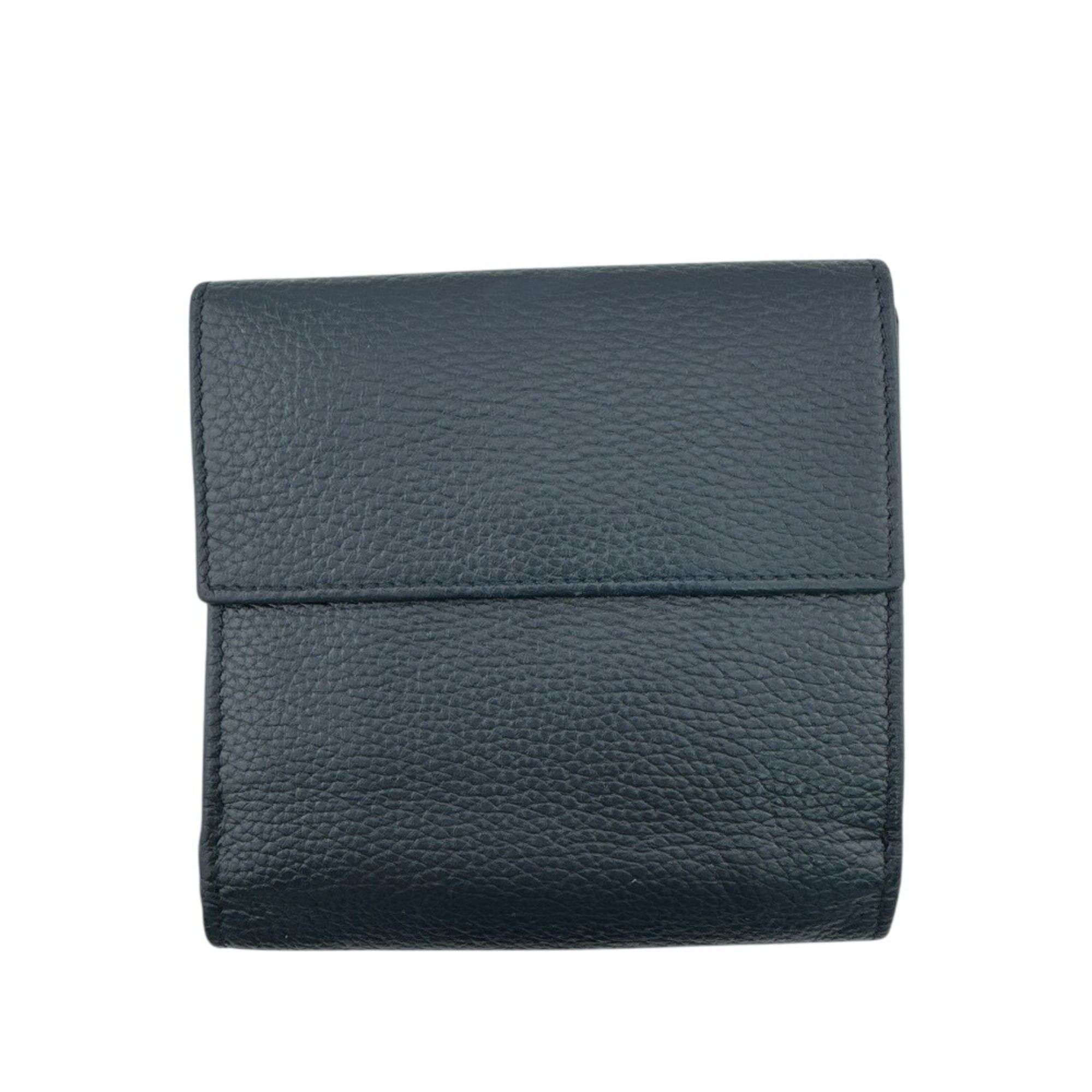 Celine CELINE Circle Logo Tri-fold Wallet in Navy Size ONE SIZE - 2 Thumbnail