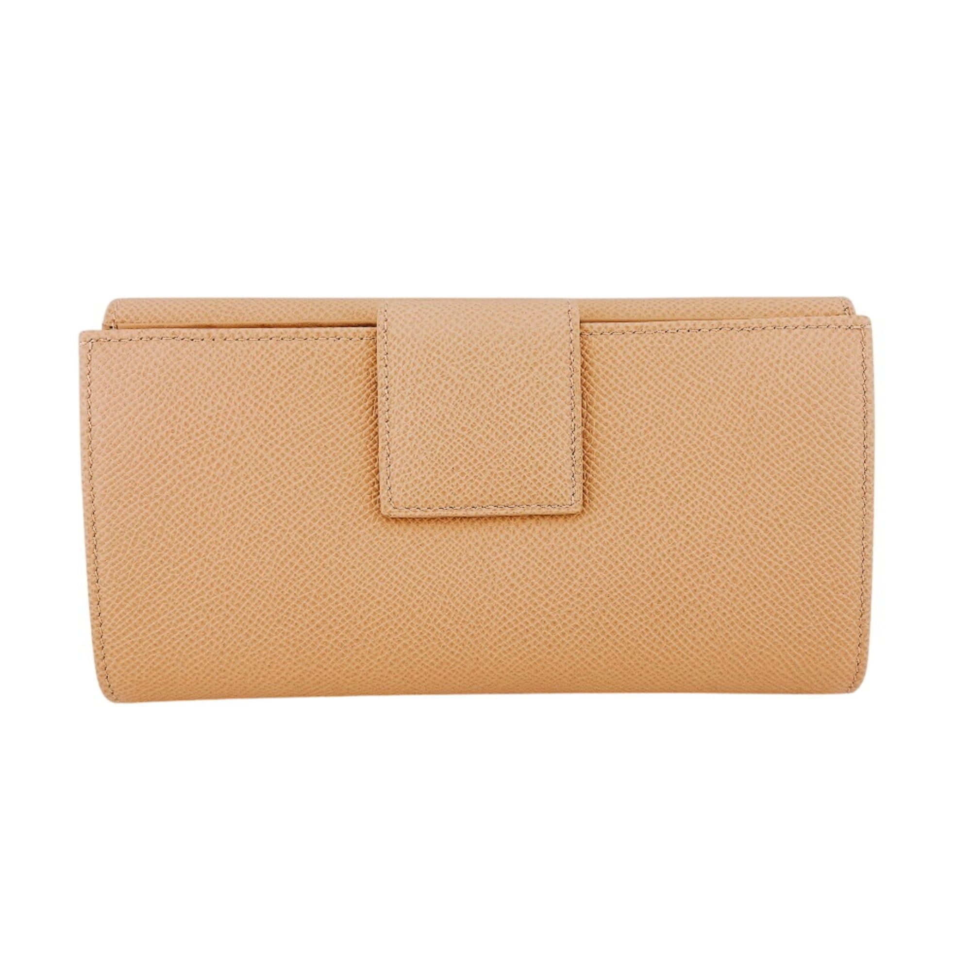 Bvlgari BVLGARI W-hook bifold logo clip long wallet in beige Size ONE SIZE - 2 Thumbnail