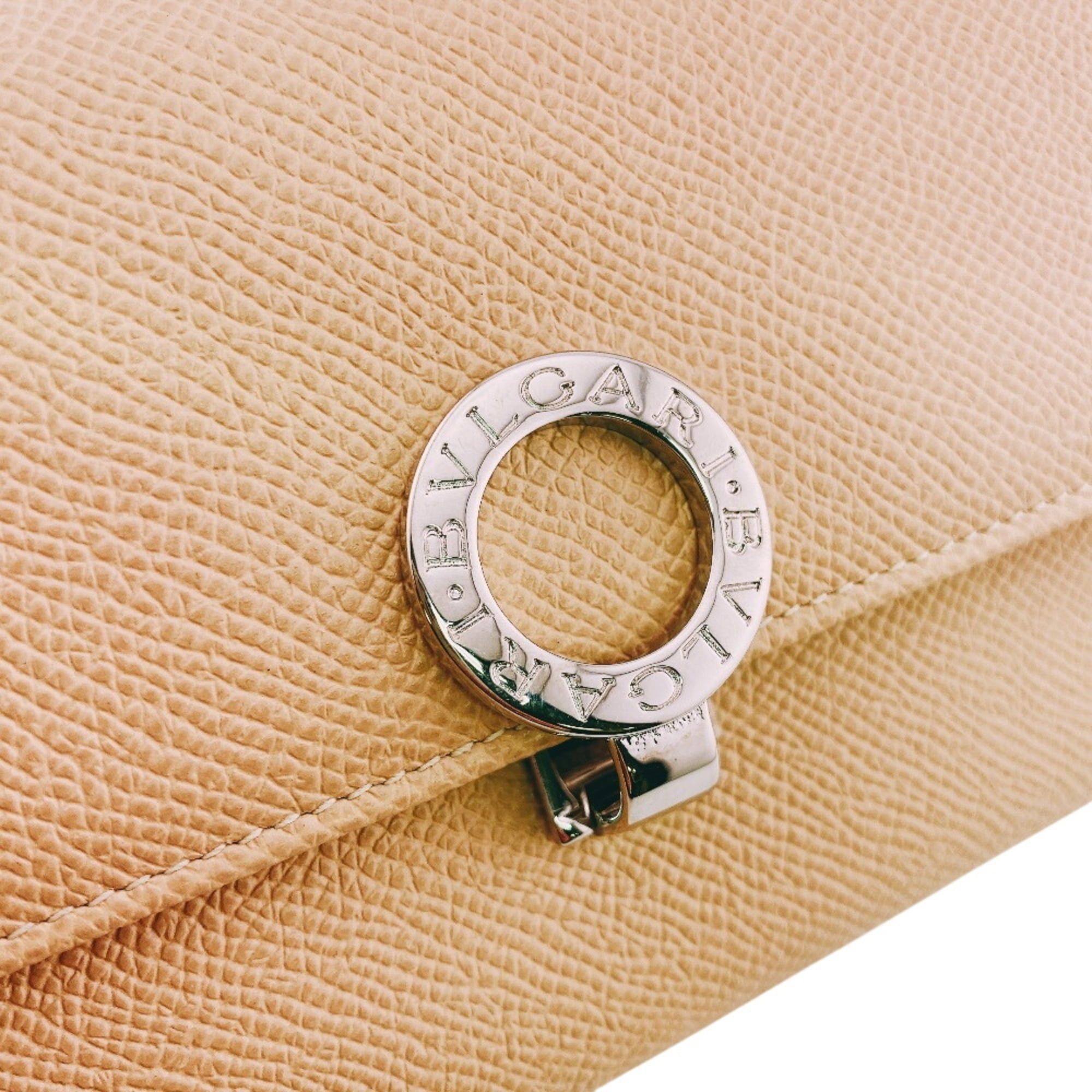 Bvlgari BVLGARI W-hook bifold logo clip long wallet in beige Size ONE SIZE - 7 Thumbnail