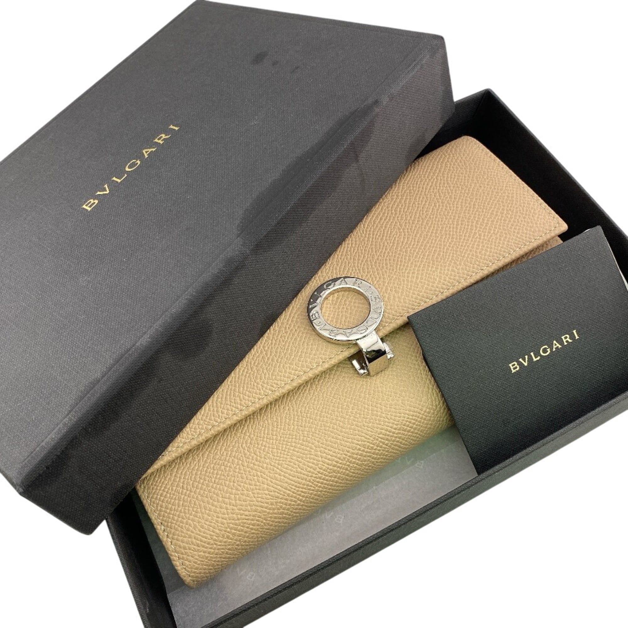 Bvlgari BVLGARI W-hook bifold logo clip long wallet in beige Size ONE SIZE - 15 Thumbnail