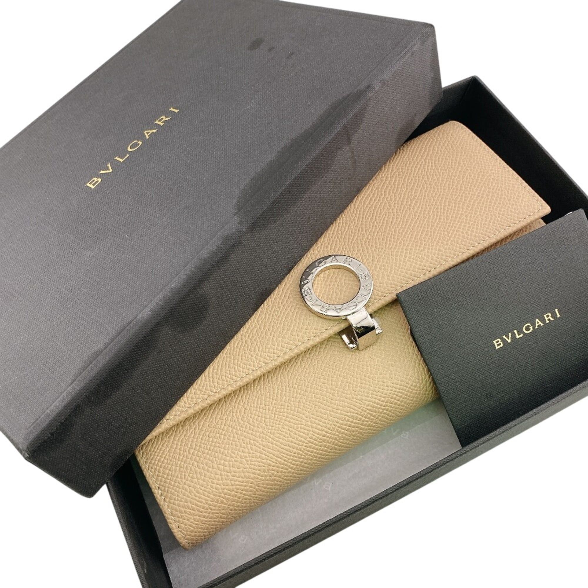 Bvlgari BVLGARI W-hook bifold logo clip long wallet in beige Size ONE SIZE - 14 Thumbnail