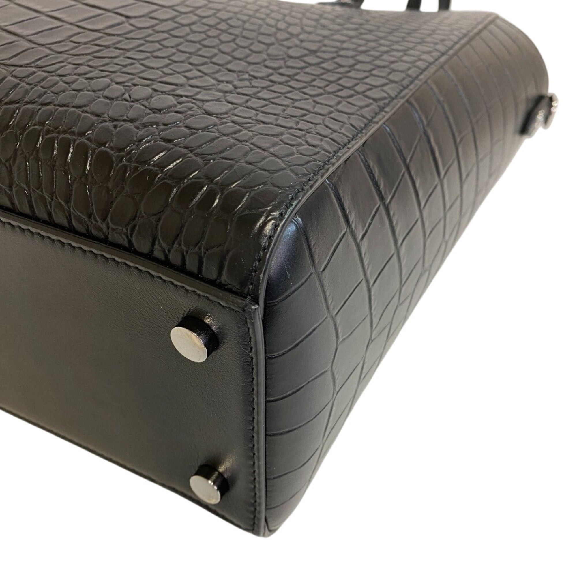Jimmy Choo JIMMY CHOO Pegasi Crocodile Embossed Studded Tote Bag in Black Size ONE SIZE - 4 Thumbnail