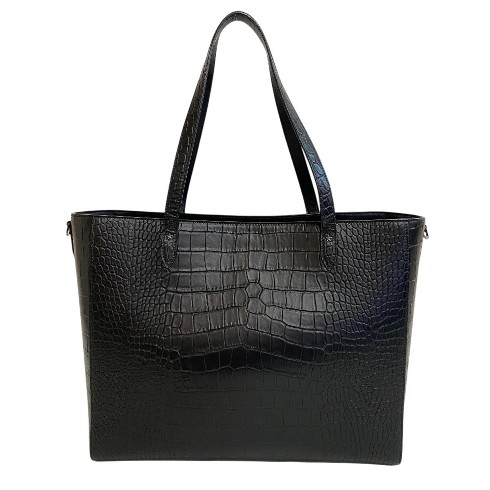Jimmy Choo JIMMY CHOO Pegasi Crocodile Embossed Studded Tote Bag in Black Size ONE SIZE - 2 Thumbnail
