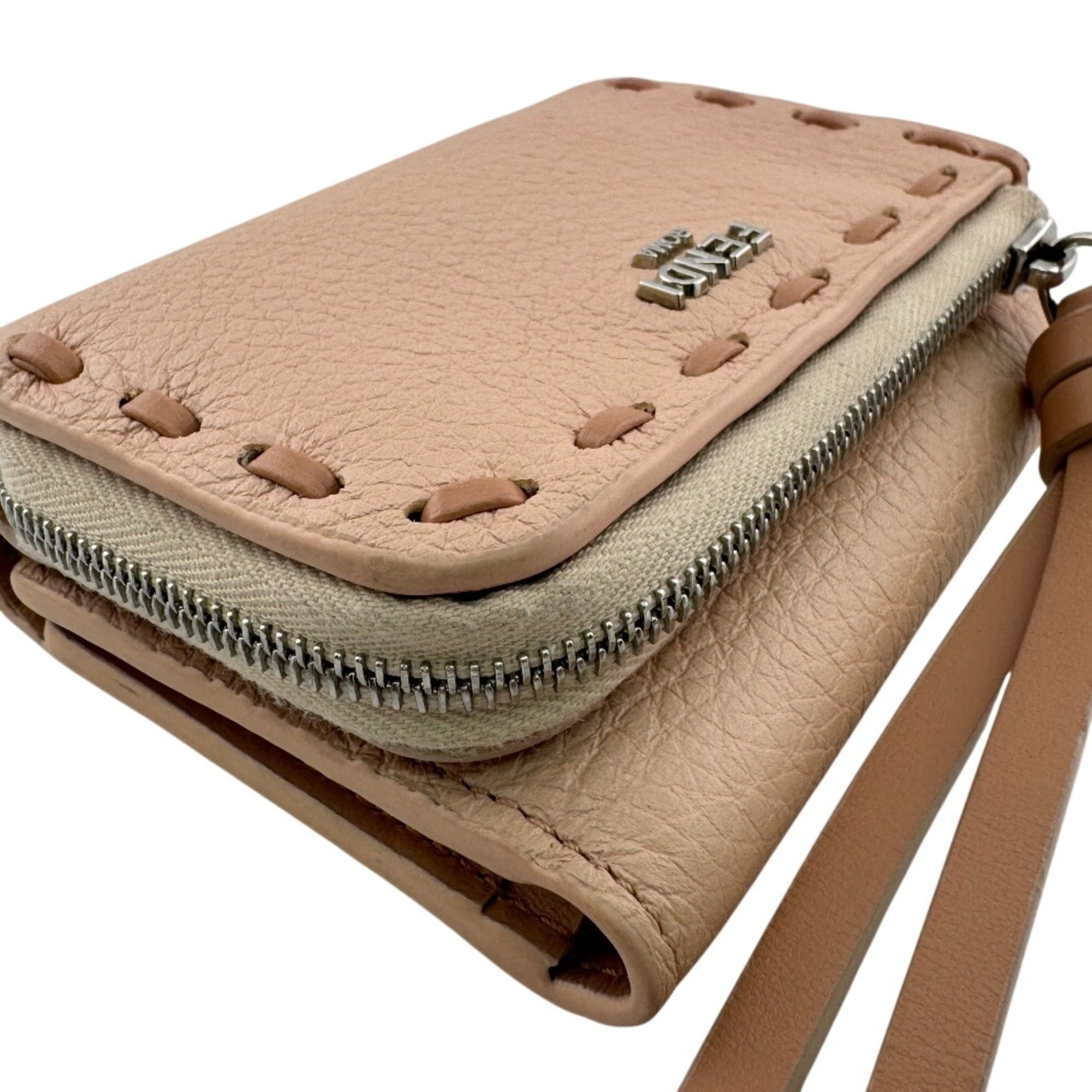 Fendi FENDI 8M0499 Peekaboo Micro Topstitch Selleria Tri-fold Wallet in Pink Size ONE SIZE - 3 Thumbnail