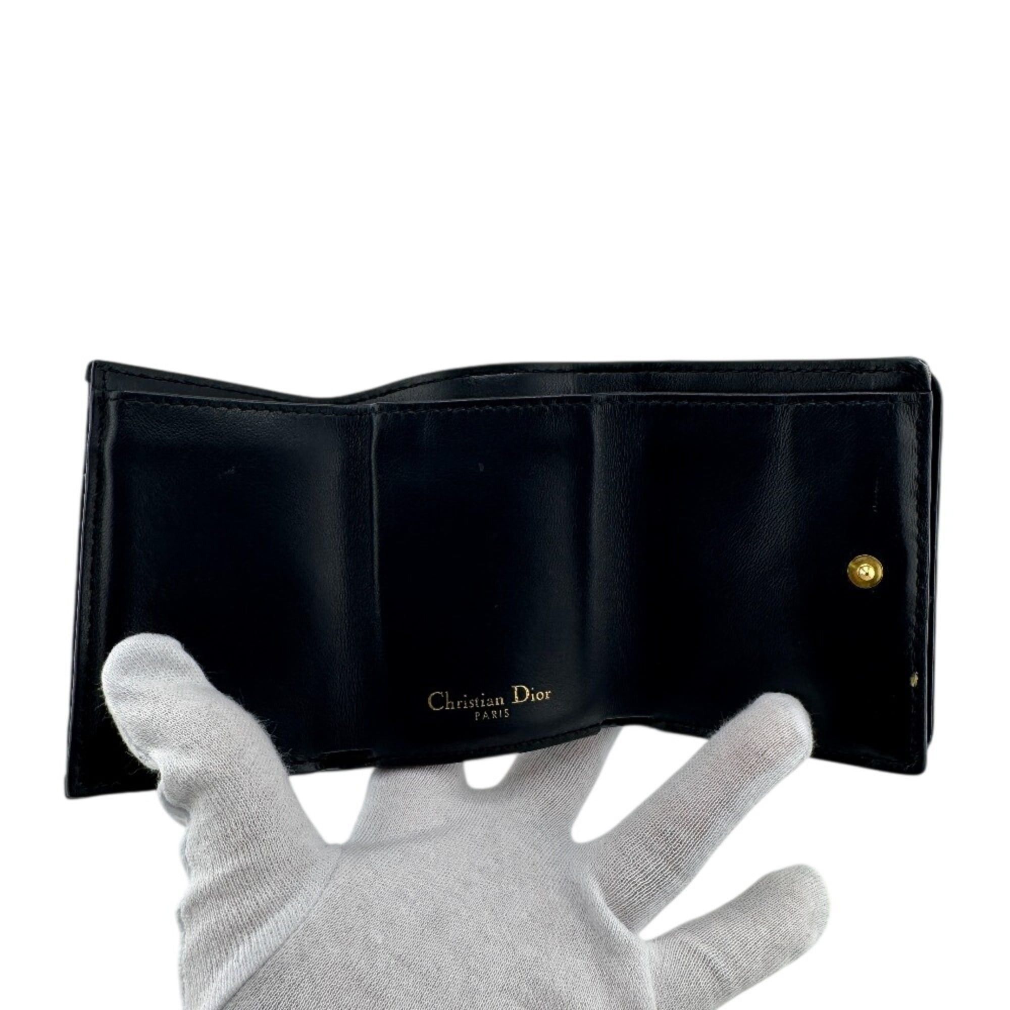 Dior Christian Dior Dior Montaigne 30 Compact Oblique Tri-fold Wallet in Navy Size ONE SIZE - 7 Thumbnail