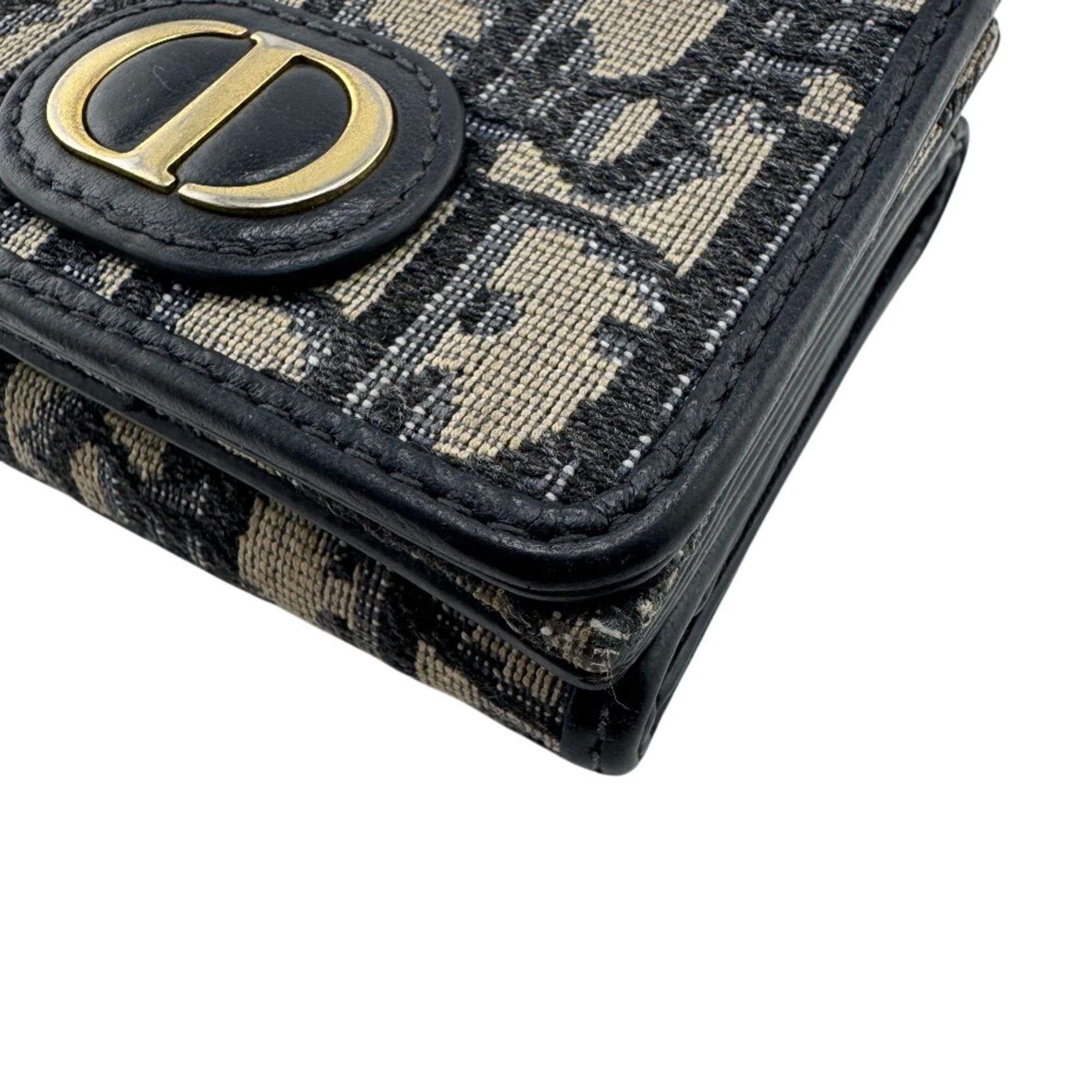Dior Christian Dior Dior Montaigne 30 Compact Oblique Tri-fold Wallet in Navy Size ONE SIZE - 4 Thumbnail