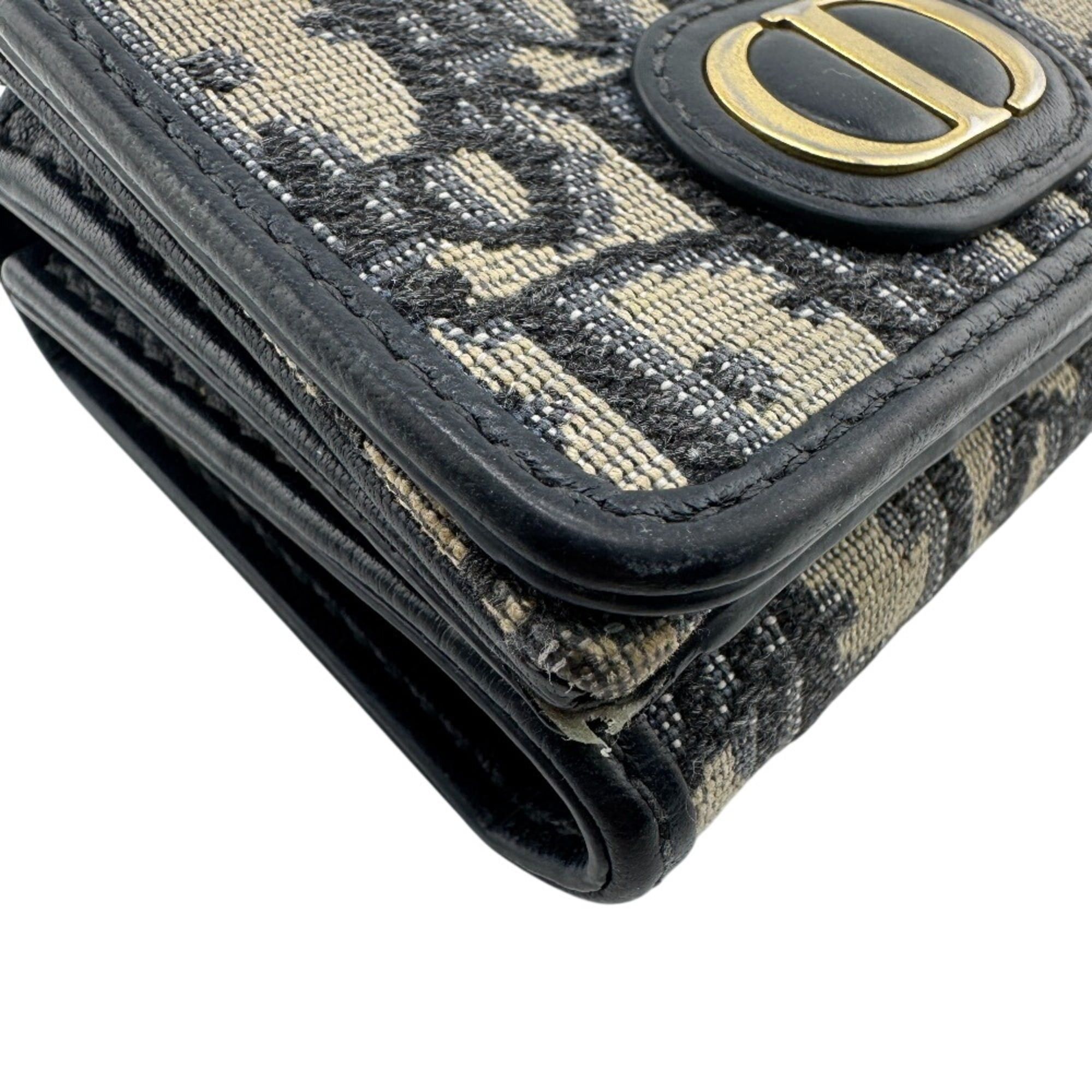 Dior Christian Dior Dior Montaigne 30 Compact Oblique Tri-fold Wallet in Navy Size ONE SIZE - 3 Thumbnail