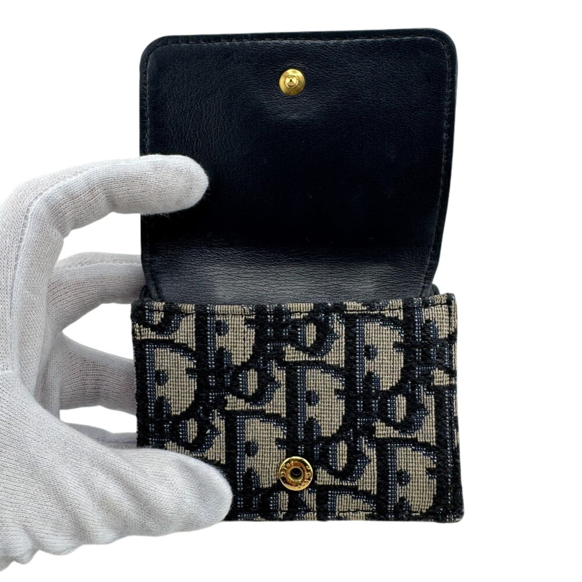Dior Christian Dior Dior Montaigne 30 Compact Oblique Tri-fold Wallet in Navy Size ONE SIZE - 8 Thumbnail