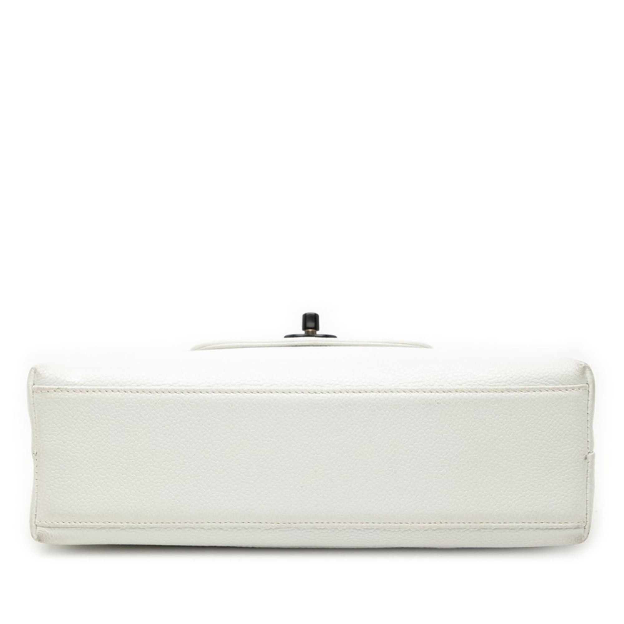 Chanel CHANEL Coco Mark Handbag White Leather Women's Size ONE SIZE - 3 Thumbnail