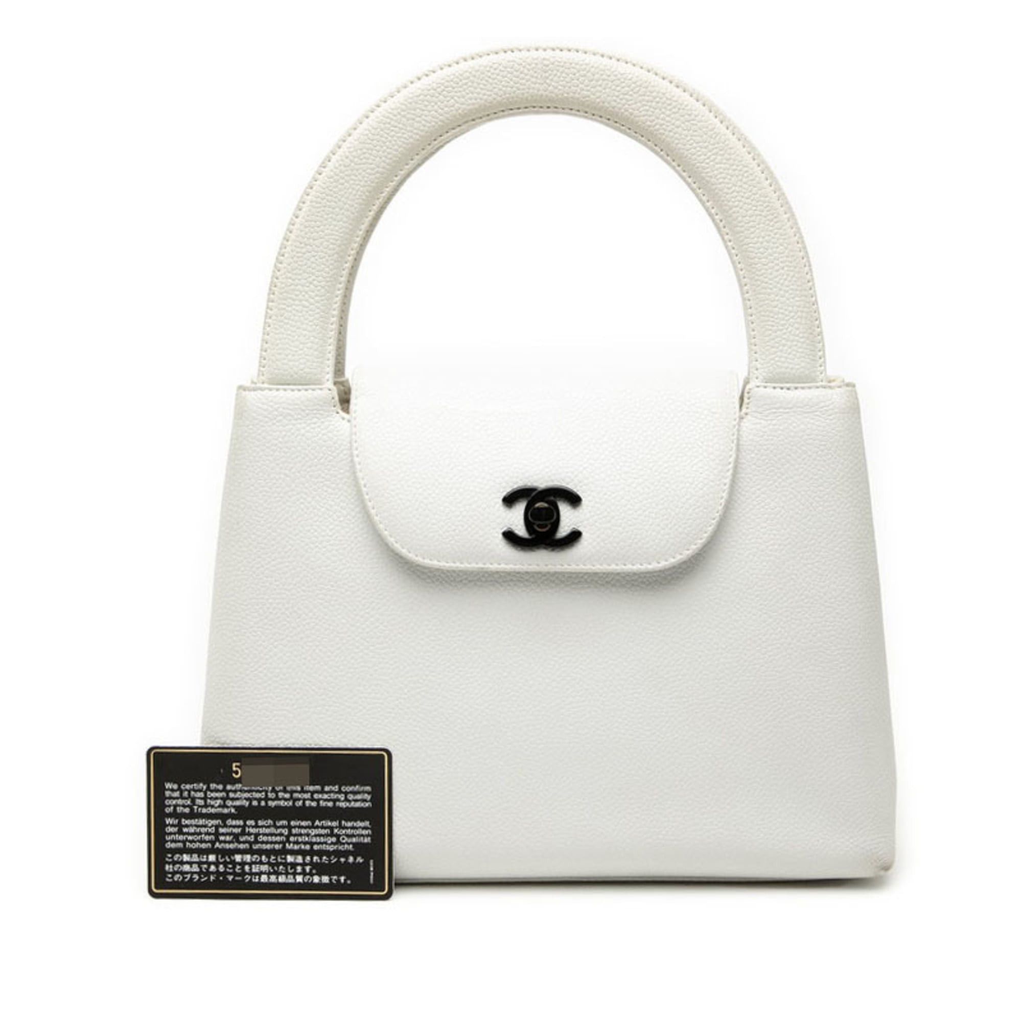 Chanel CHANEL Coco Mark Handbag White Leather Women's Size ONE SIZE - 8 Thumbnail
