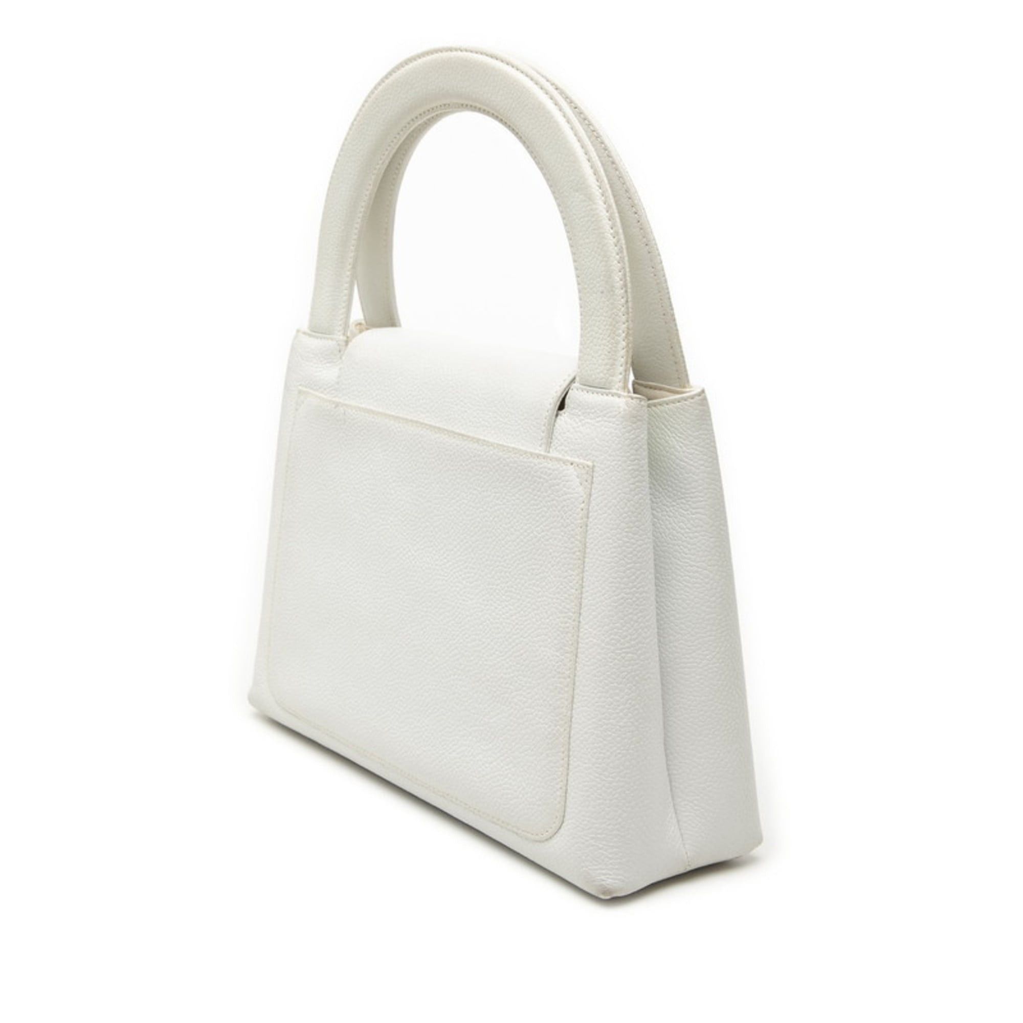 Chanel CHANEL Coco Mark Handbag White Leather Women's Size ONE SIZE - 2 Thumbnail