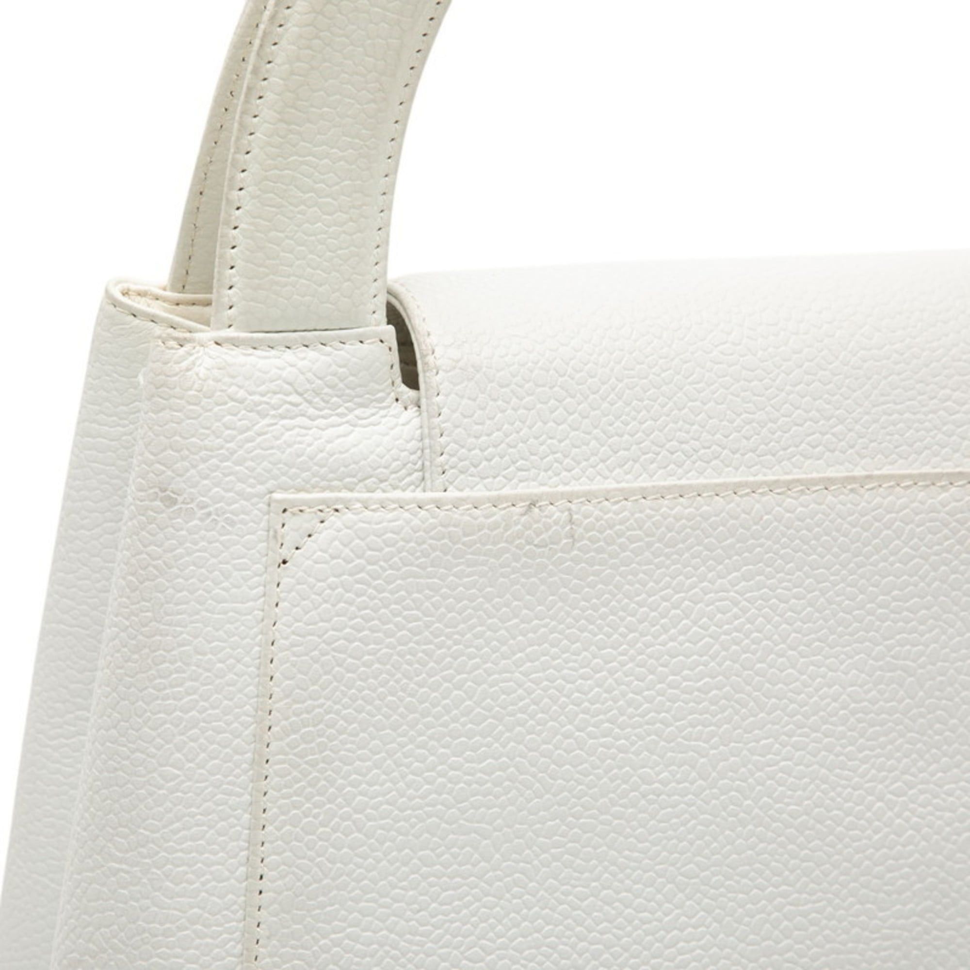 Chanel CHANEL Coco Mark Handbag White Leather Women's Size ONE SIZE - 4 Thumbnail