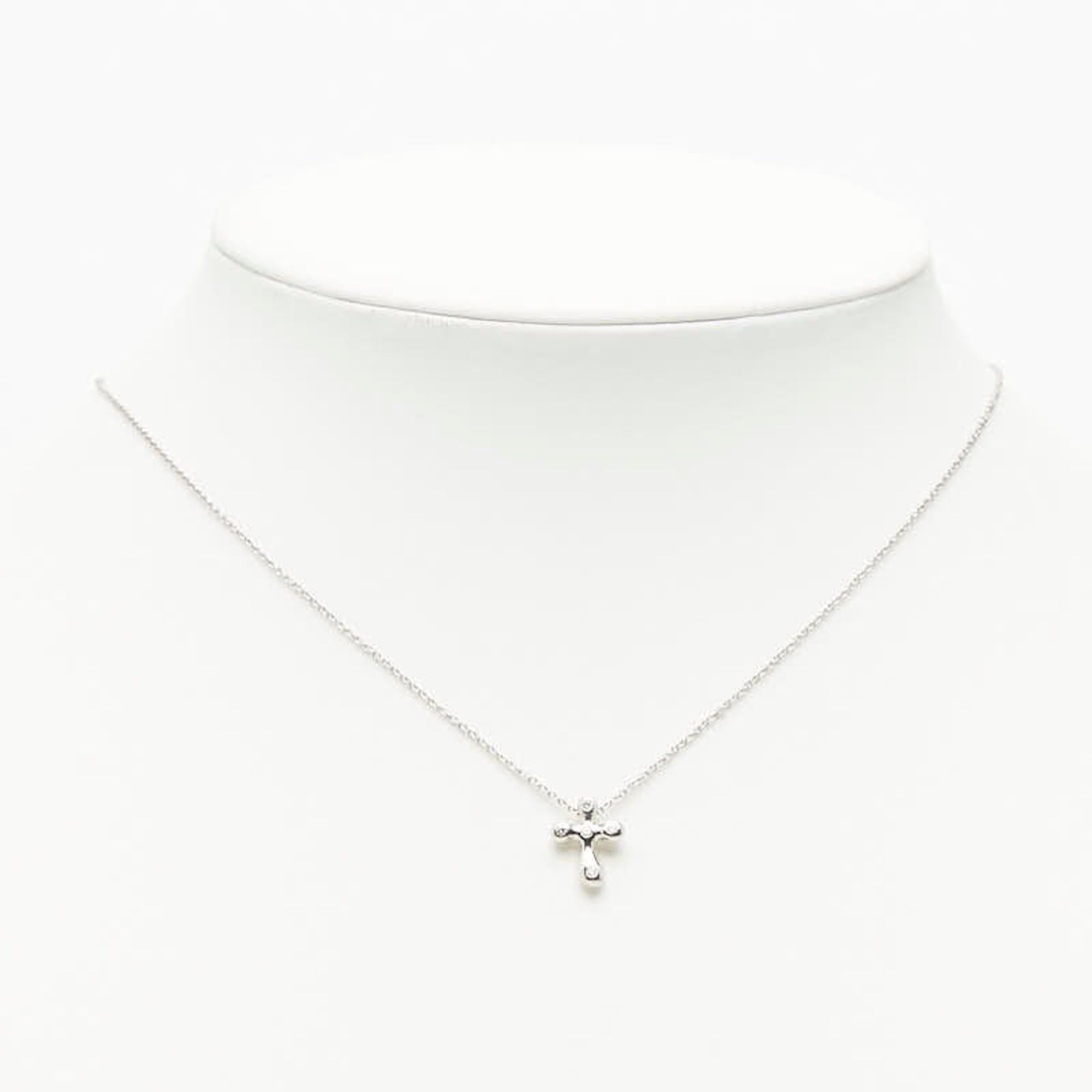 Tiffany & Co. Tiffany Elsa Peretti Small Cross Pendant Necklace in Silver (Pt950) Platinum with Diamonds for Women. TIFFANY & Co. Size ONE SIZE - 7 Thumbnail