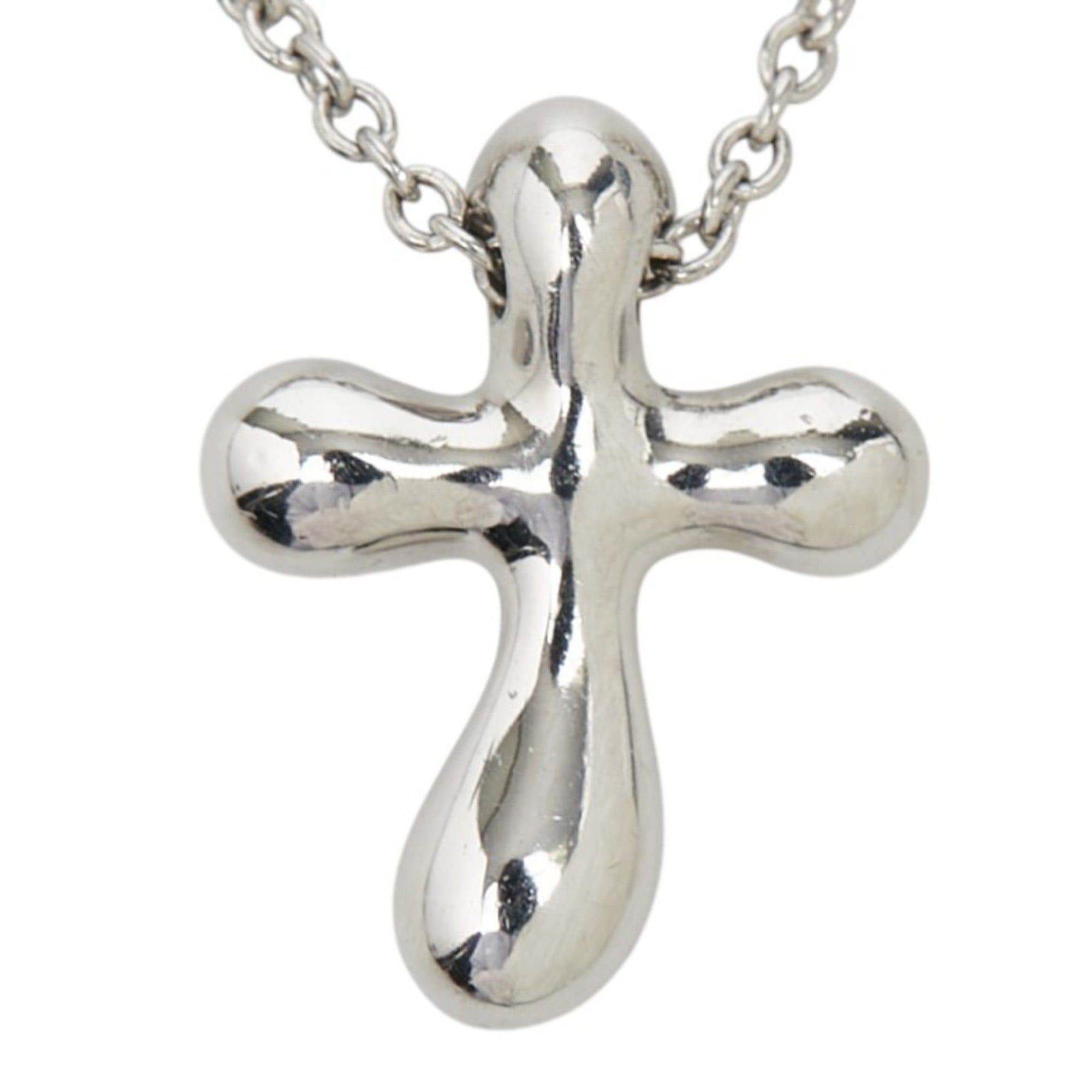 Tiffany & Co. Tiffany Elsa Peretti Small Cross Pendant Necklace in Silver (Pt950) Platinum with Diamonds for Women. TIFFANY & Co. Size ONE SIZE - 3 Thumbnail