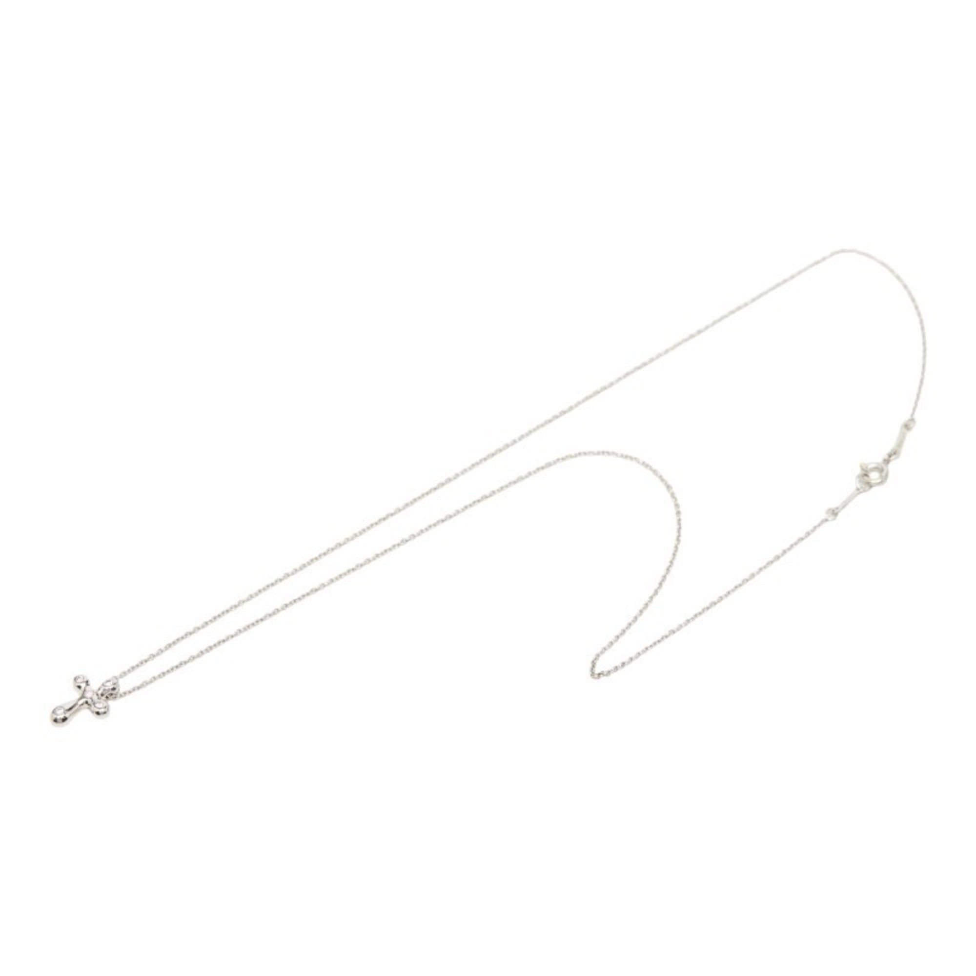 Tiffany & Co. Tiffany Elsa Peretti Small Cross Pendant Necklace in Silver (Pt950) Platinum with Diamonds for Women. TIFFANY & Co. Size ONE SIZE - 4 Thumbnail