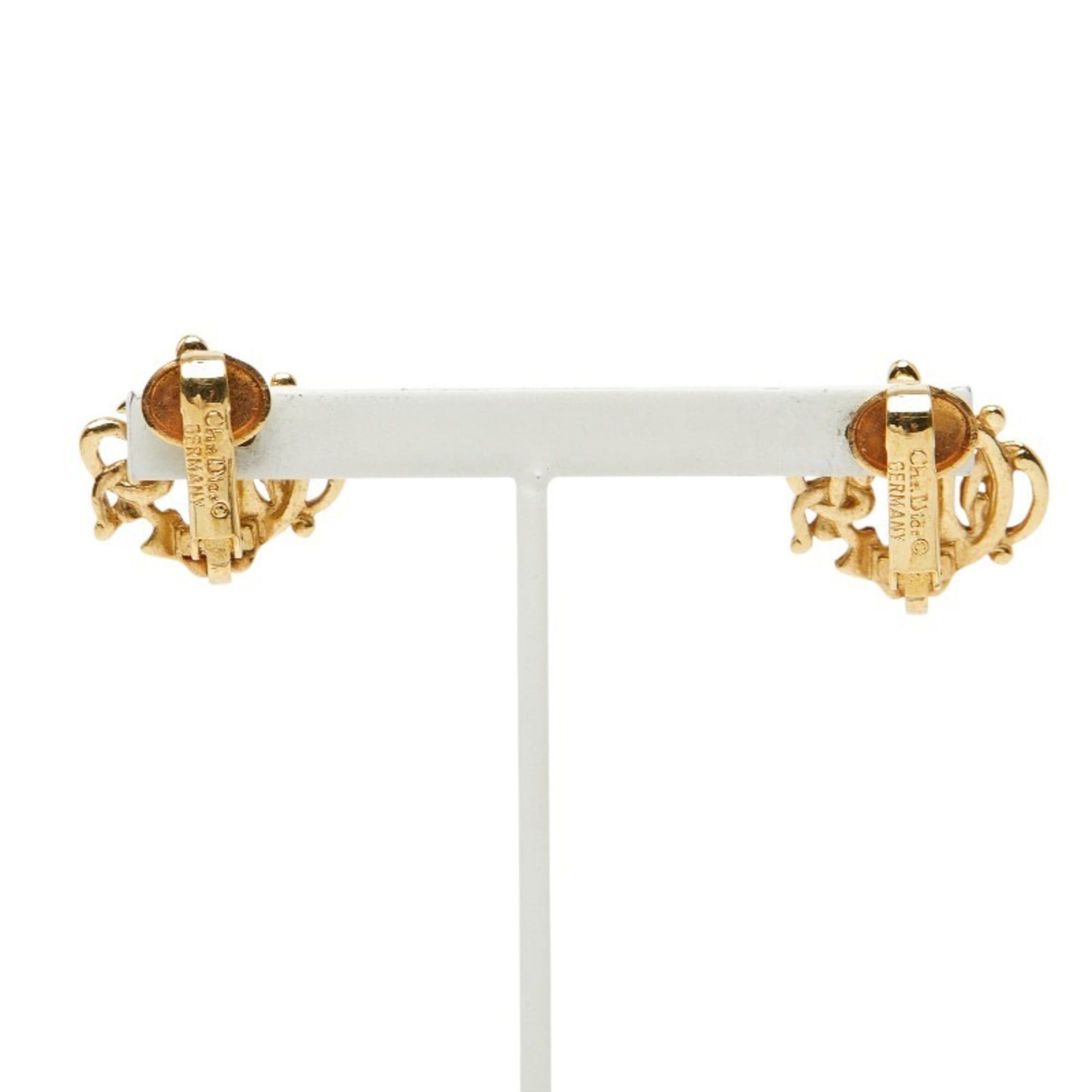 Dior Christian Dior Dior logo earrings, gold plated, for women. Size ONE SIZE - 3 Thumbnail