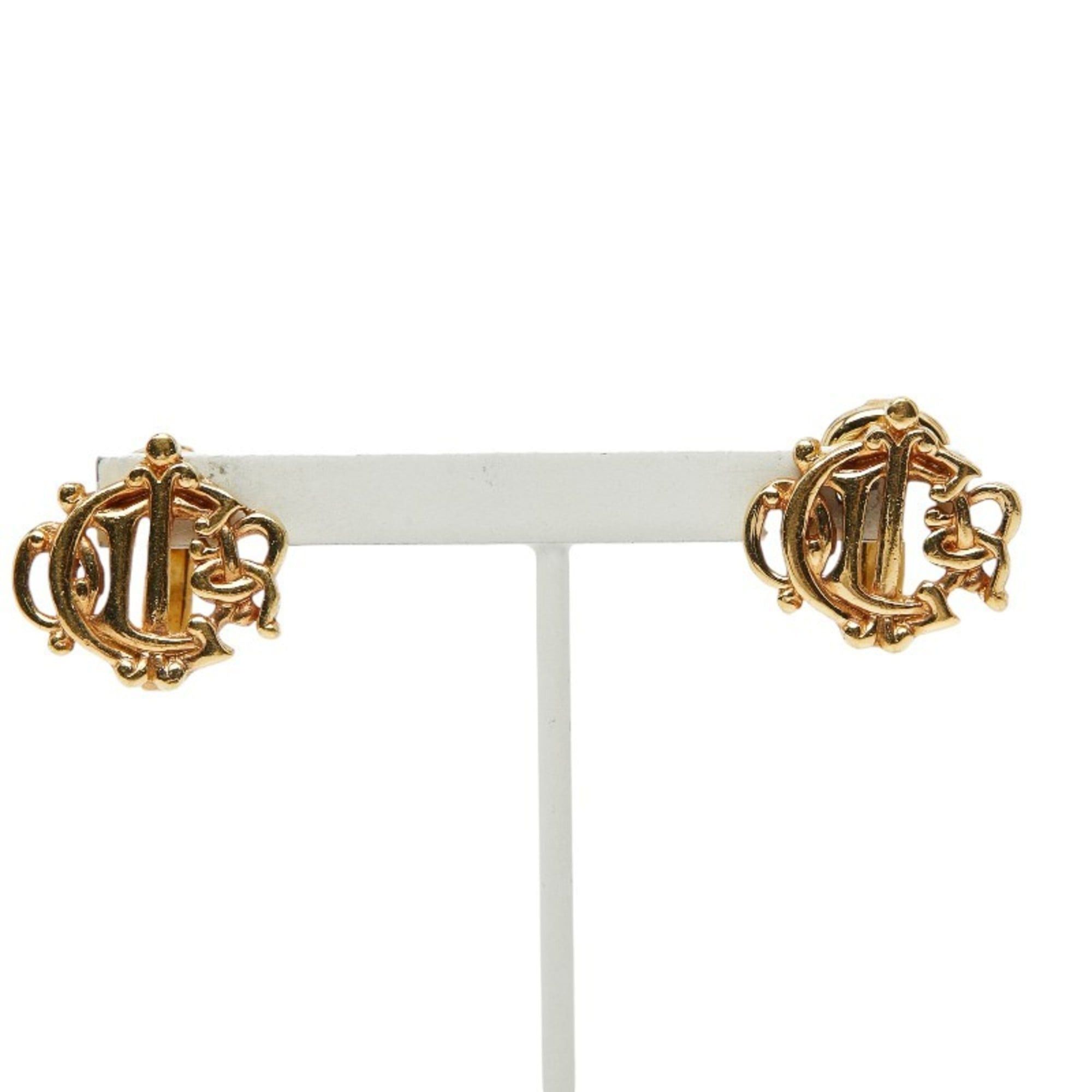 Dior Christian Dior Dior logo earrings, gold plated, for women. Size ONE SIZE - 2 Thumbnail
