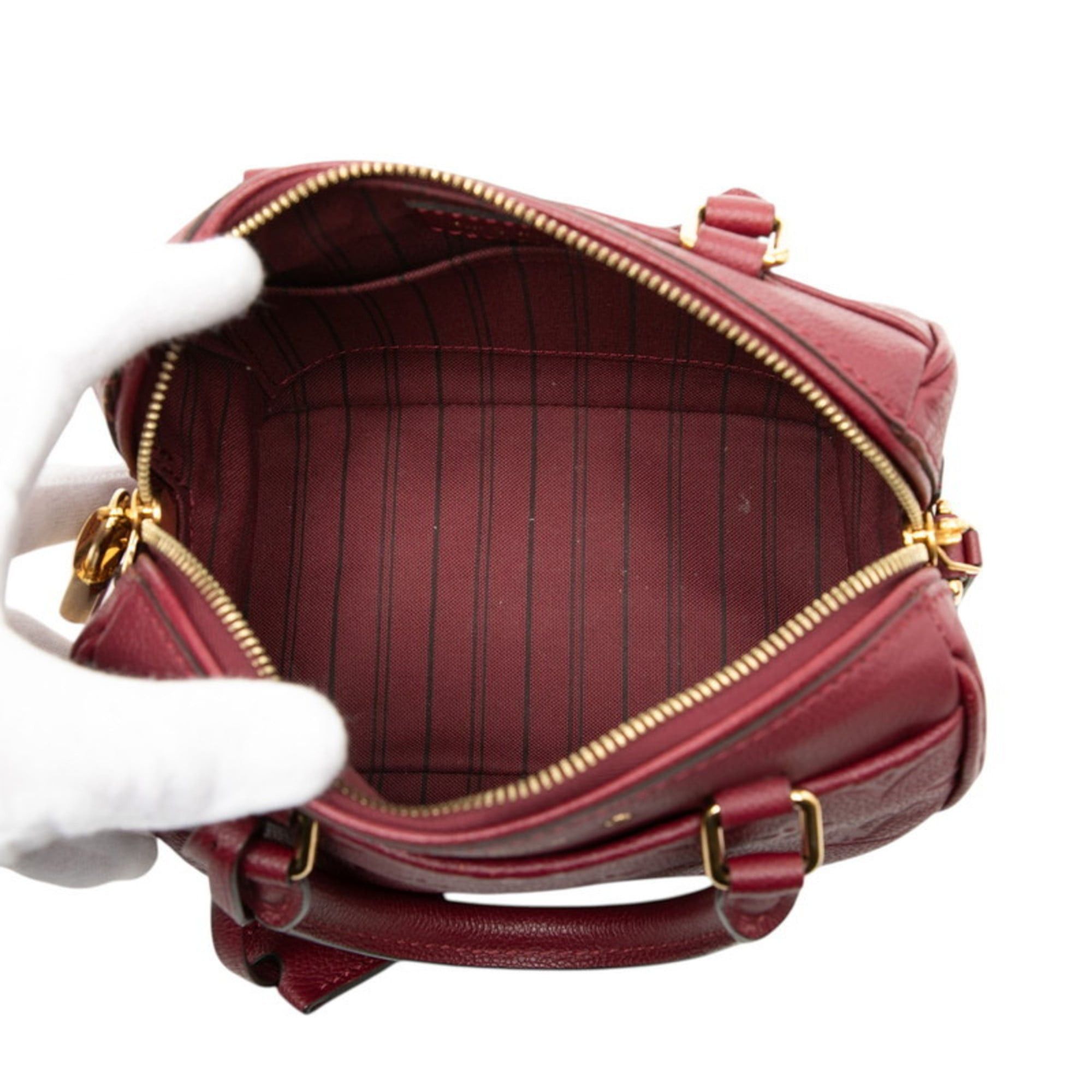 Louis Vuitton Louis Vuitton Monogram Empreinte Speedy Bandouliere 20 Shoulder Bag M43500 Wine Red, Bordeaux, Red Leather, Women's LOUIS VUITTON Size ONE SIZE - 4 Thumbnail