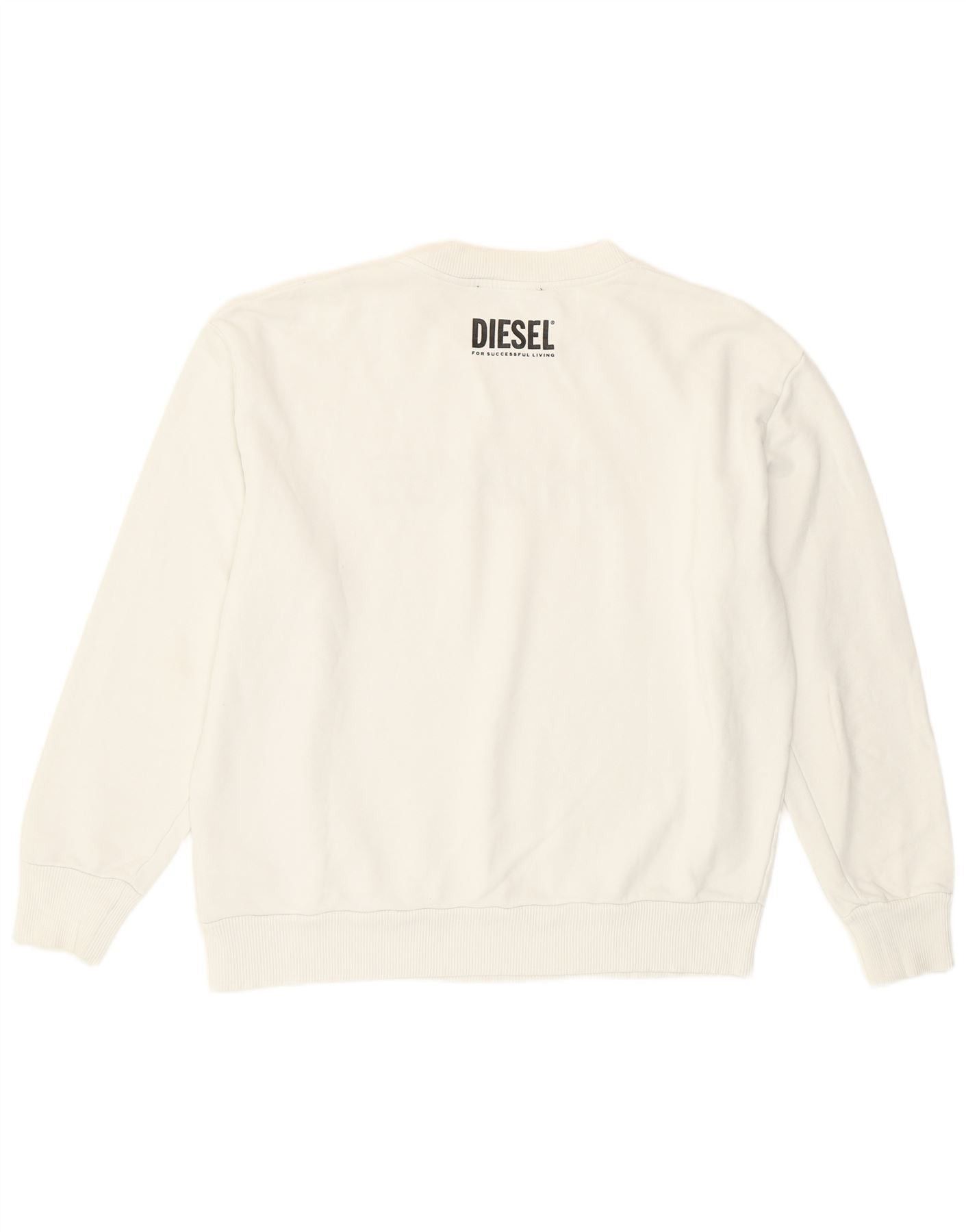 Diesel Mens Graphic Sweatshirt Jumper Small White Cotton Size US XL / EU 56 / 4 - 2 Thumbnail