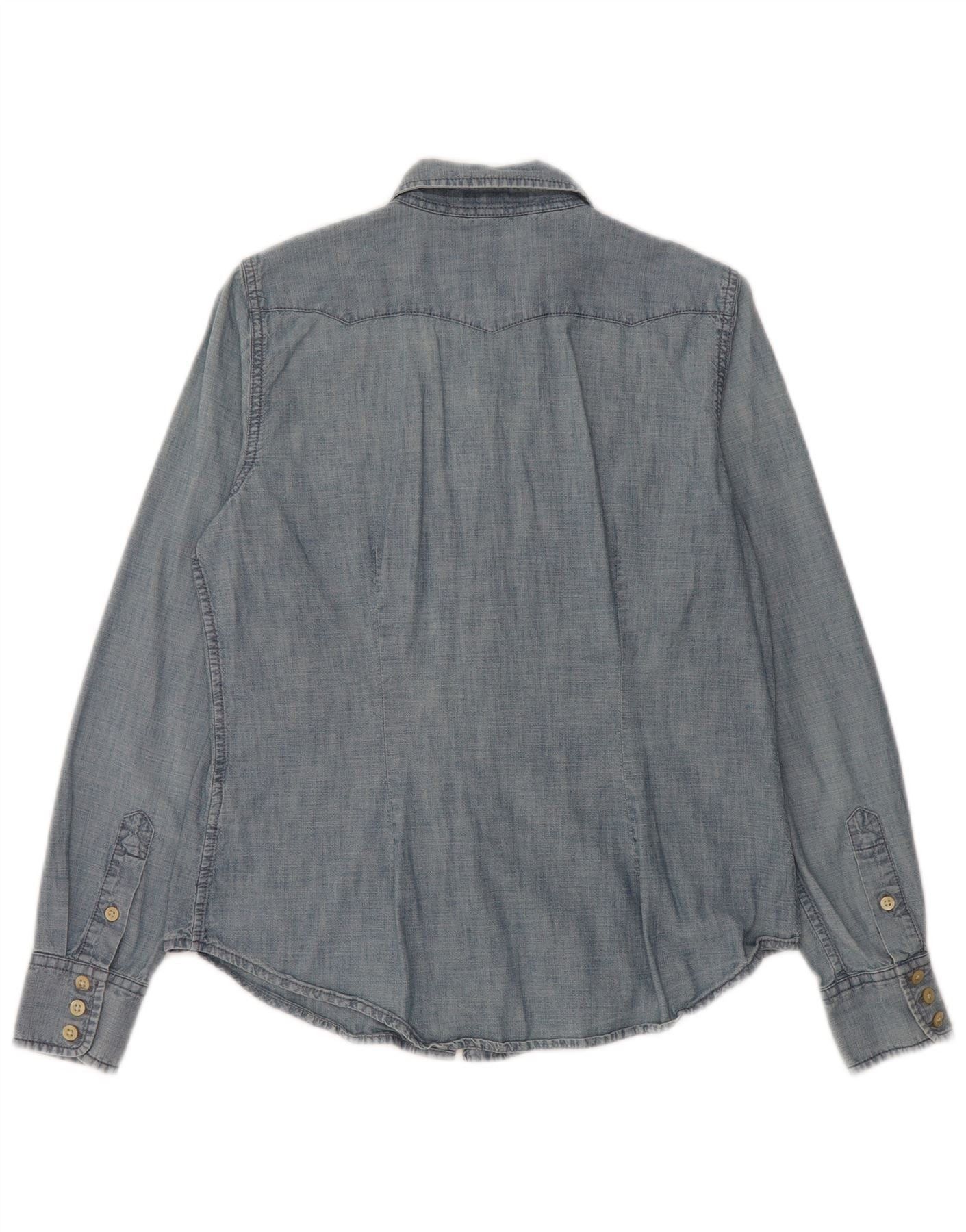 Ralph Lauren Womens Petite Denim Shirt UK 10 Small Blue Cotton Size XS / US 0-2 / IT 36-38 - 2 Thumbnail