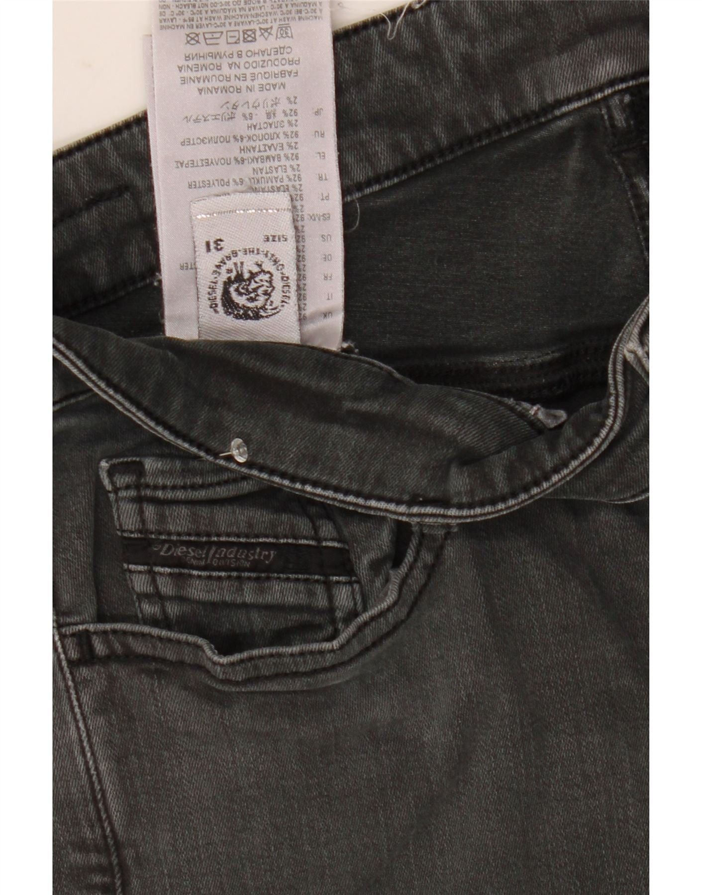 Diesel Womens Slandy Skinny Jeans W31 L27 Black Cotton Size 42" / US 20 - 3 Thumbnail