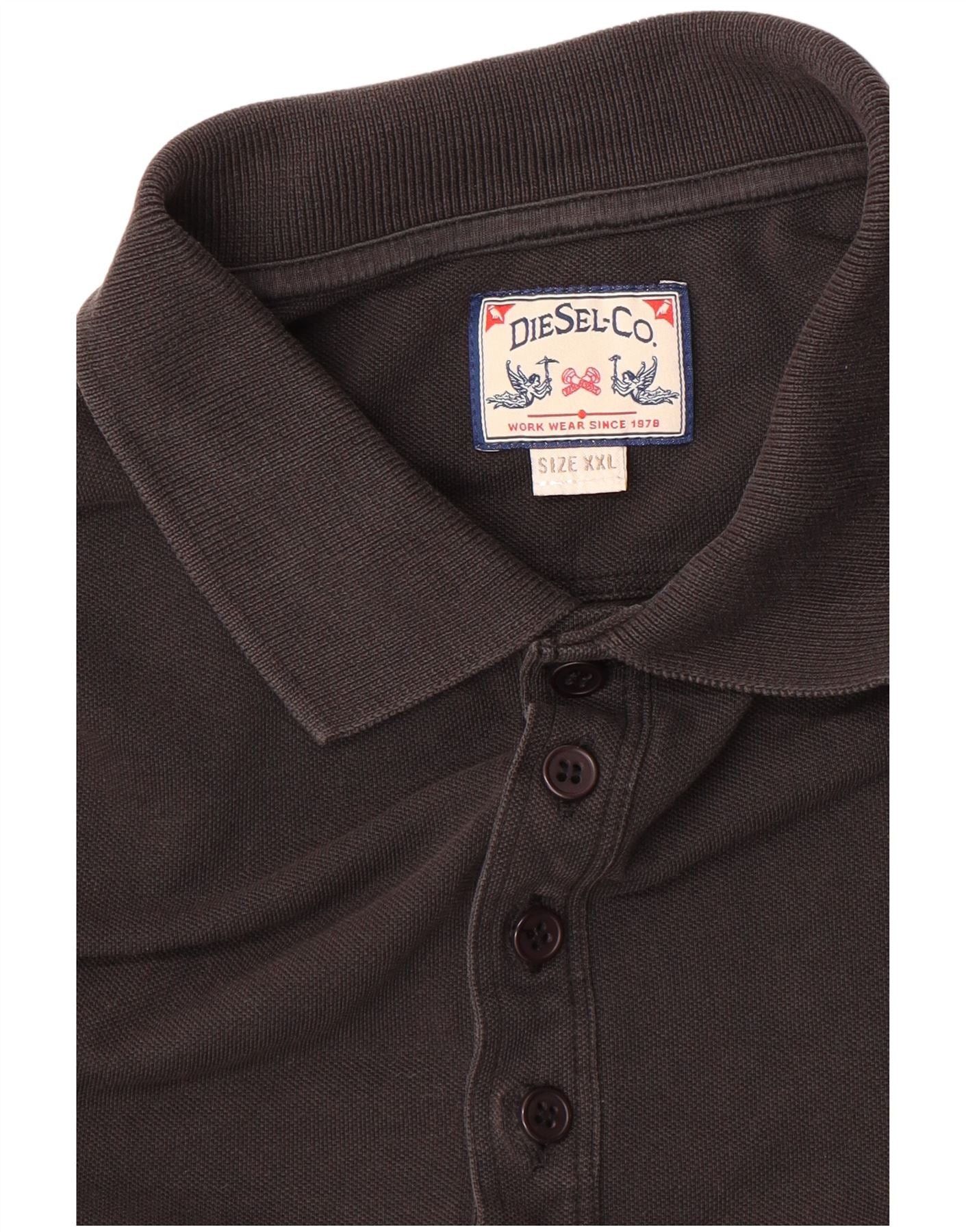 Diesel Mens Loose Fit Polo Shirt XS Black Size US L / EU 52-54 / 3 - 3 Thumbnail