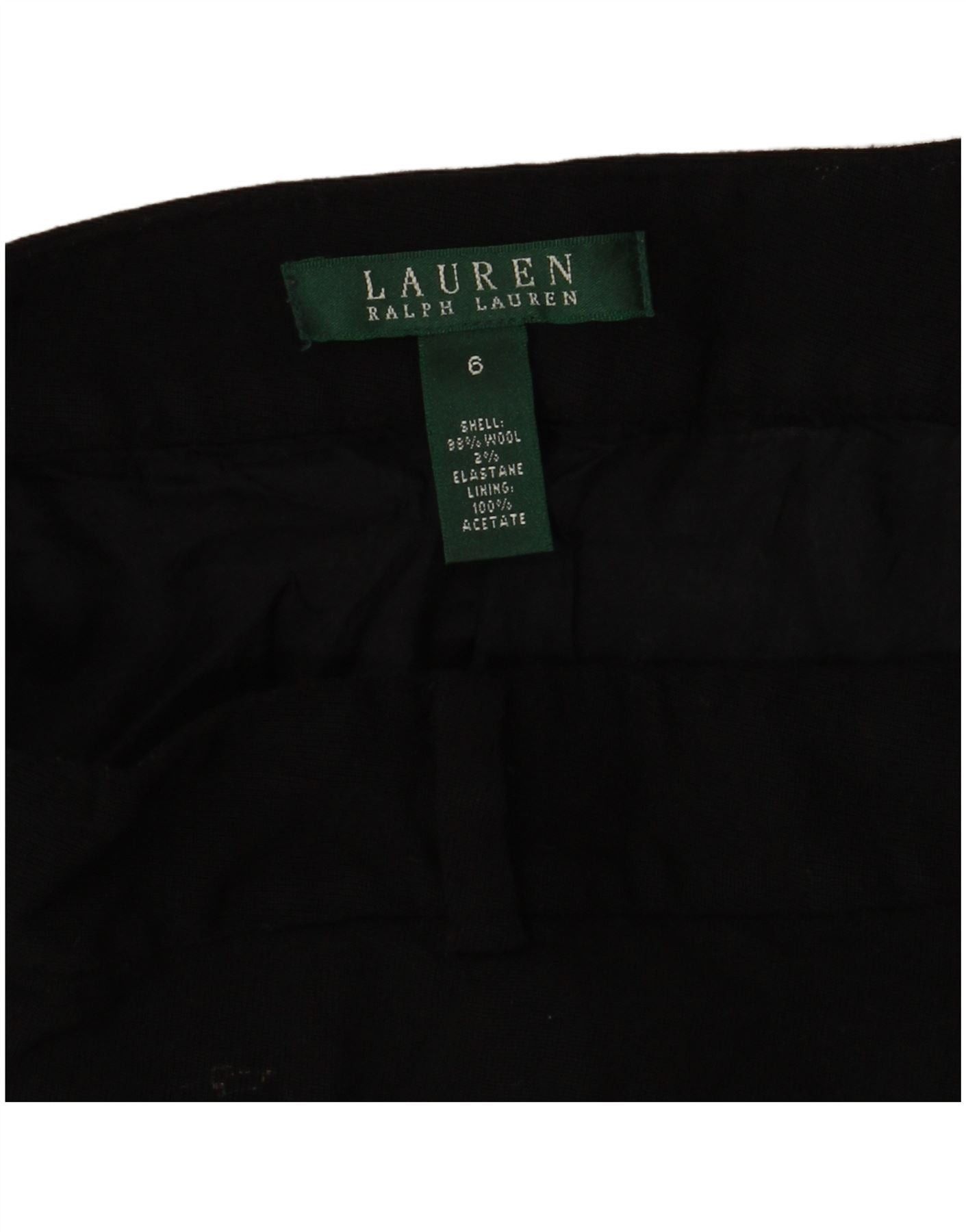 Ralph Lauren Womens A-Line Skirt US 6 Medium W30 Black Wool Size 26" / US 2 / IT 38 - 3 Thumbnail