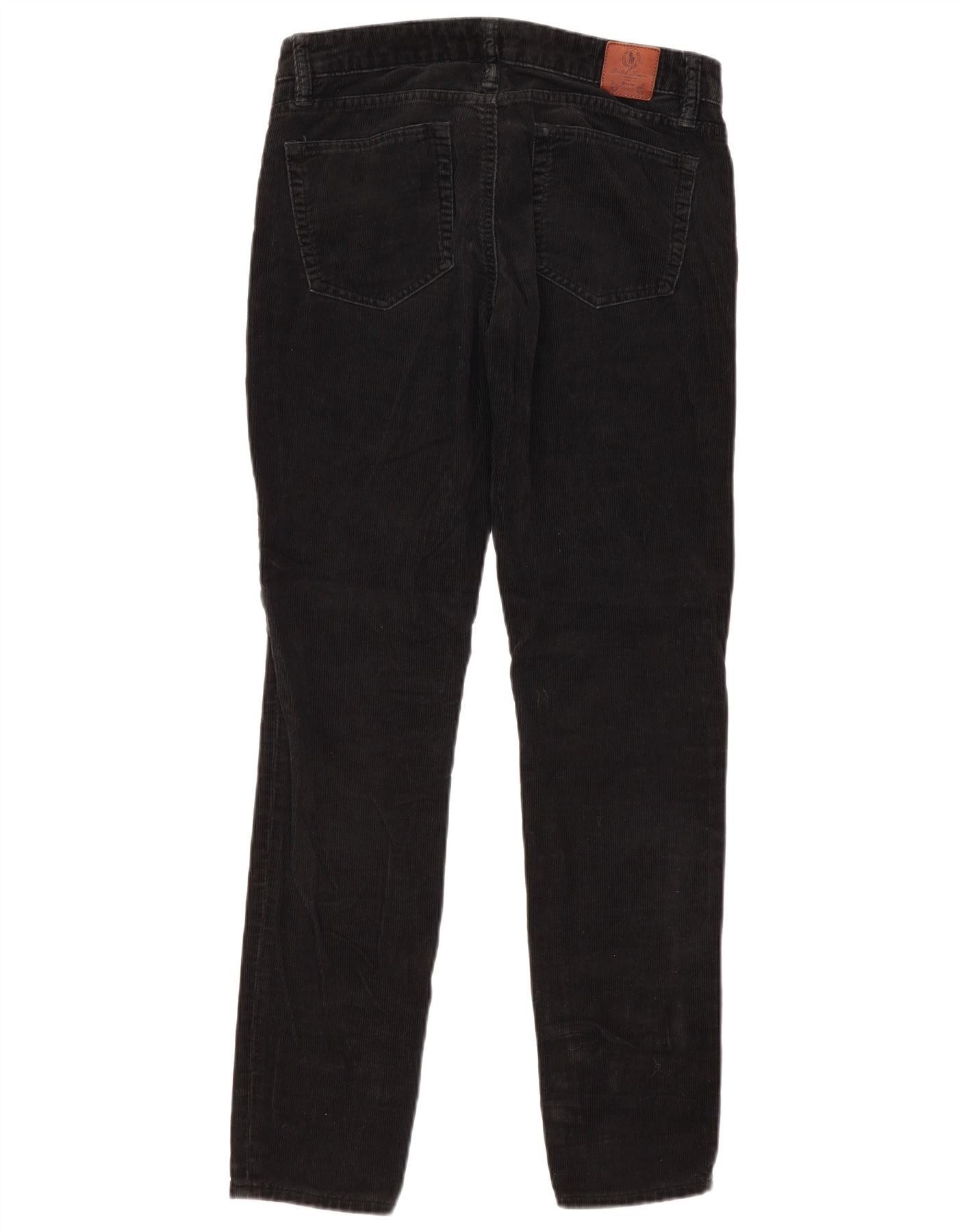 Ralph Lauren Womens Slim Corduroy Trousers US 8 Medium W32 L31 Black Cott Size 27" / US 4 / IT 40 - 2 Thumbnail
