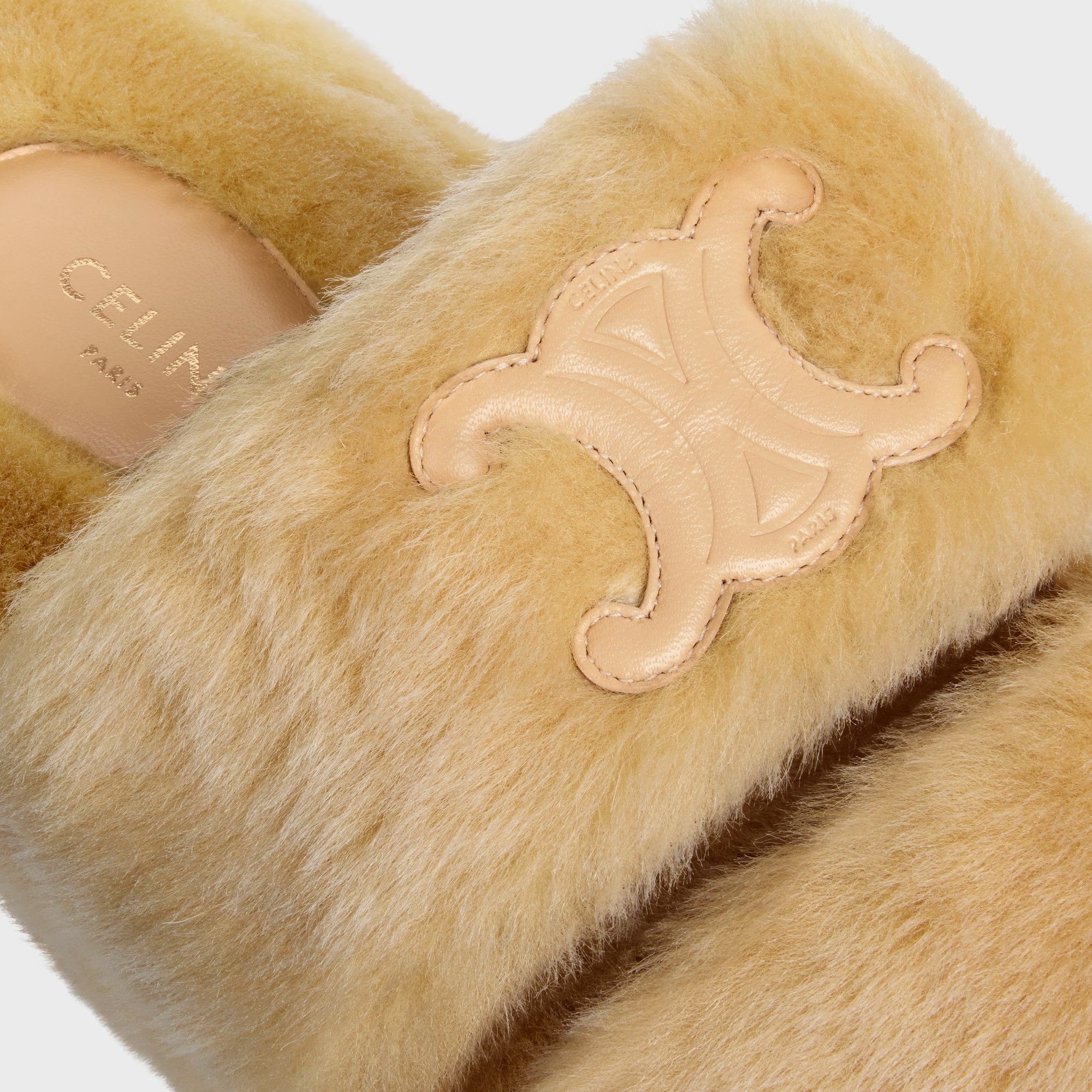 Celine Celine Triomphe Shearling Slides IT 39 Women - USA Duties Paid Size US 9 / IT 39 - 5 Thumbnail