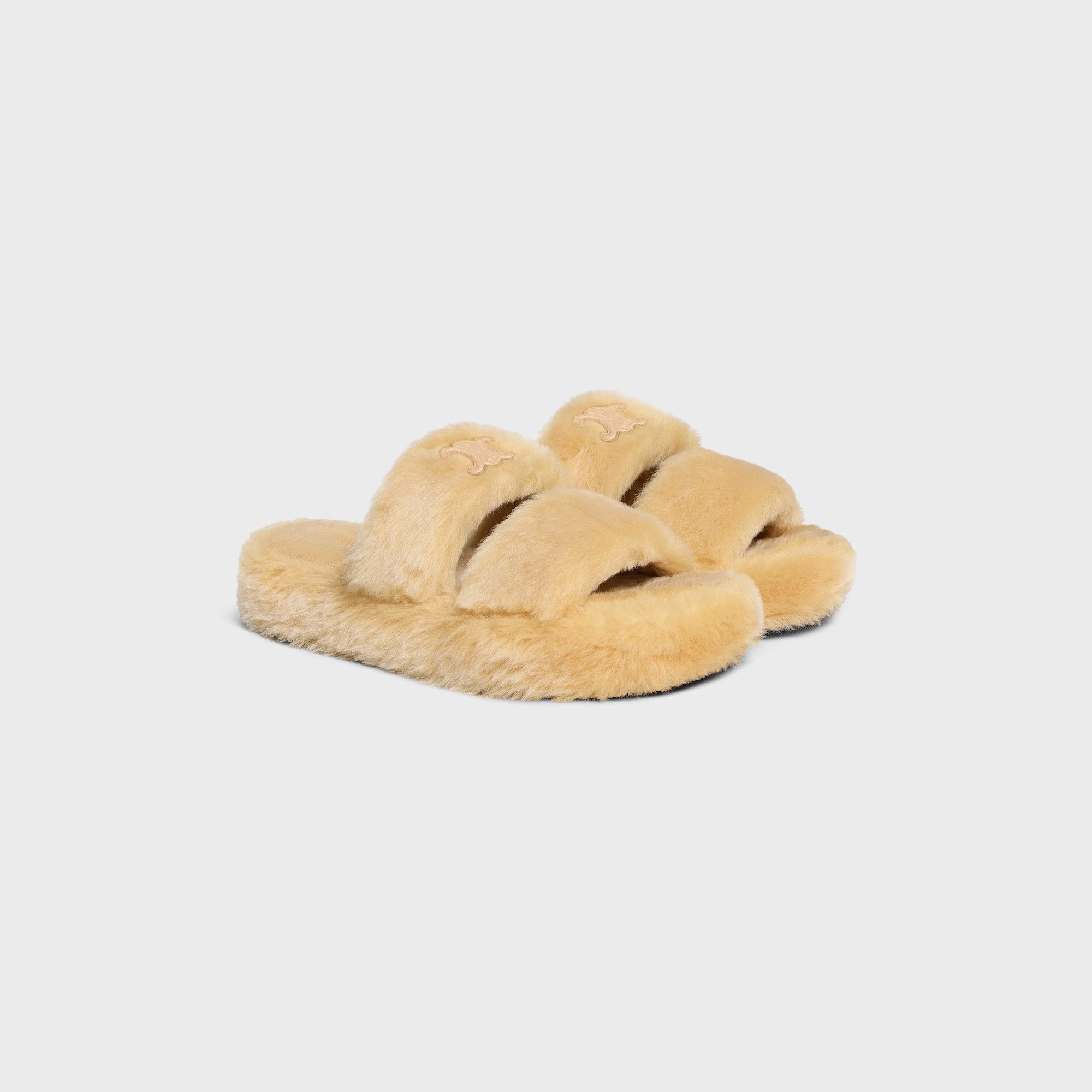 Celine Celine Triomphe Shearling Slides IT 39 Women - USA Duties Paid Size US 9 / IT 39 - 2 Thumbnail