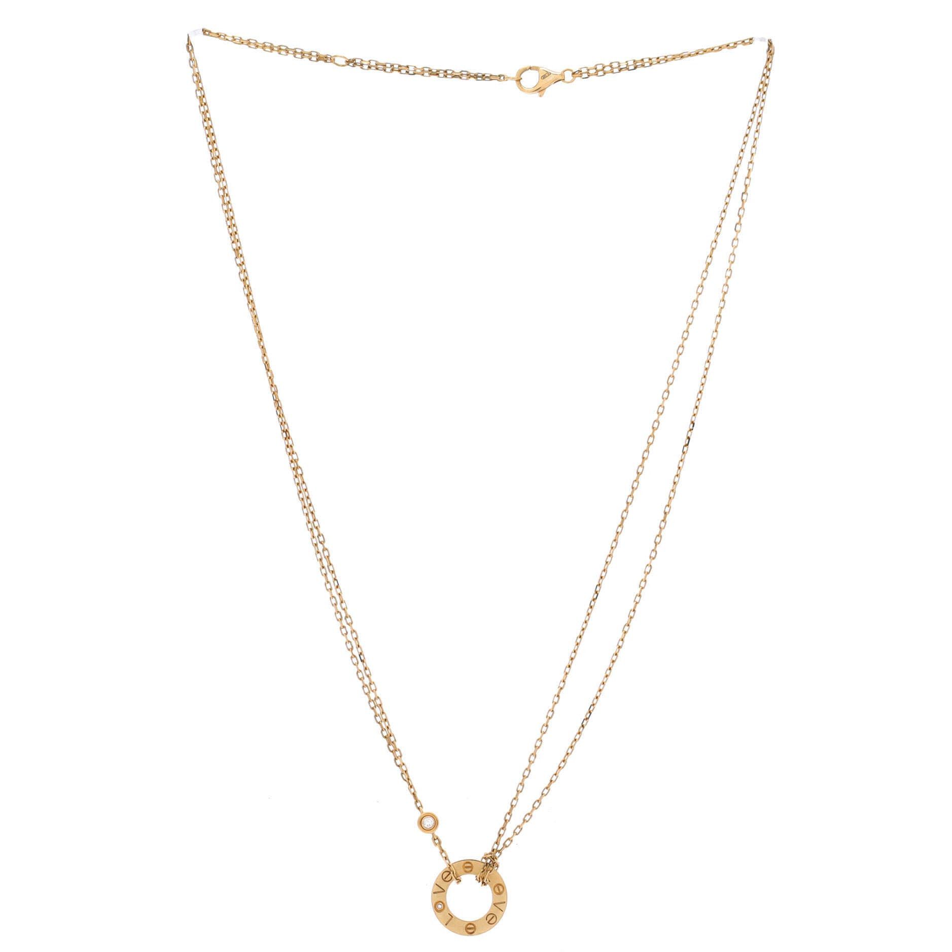 Cartier 2 Diamonds Love Pendant Necklace Size ONE SIZE - 2 Thumbnail
