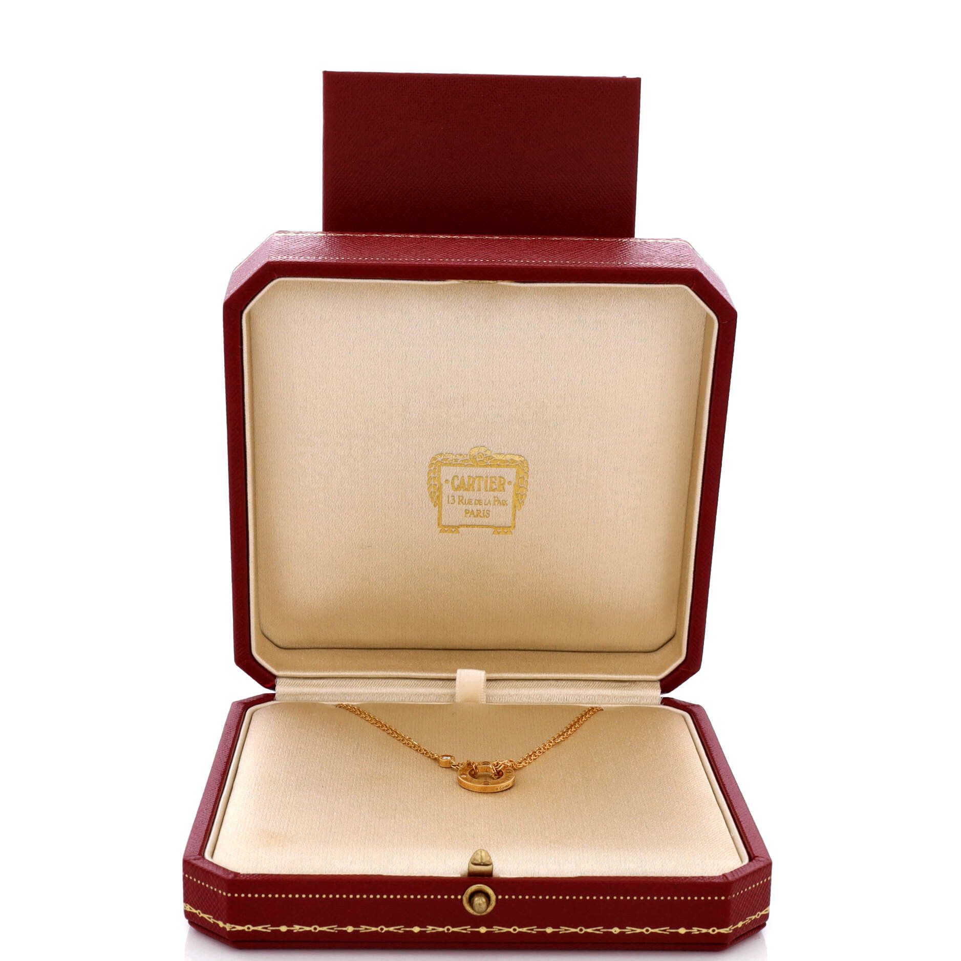 Cartier 2 Diamonds Love Pendant Necklace Size ONE SIZE - 2 Thumbnail