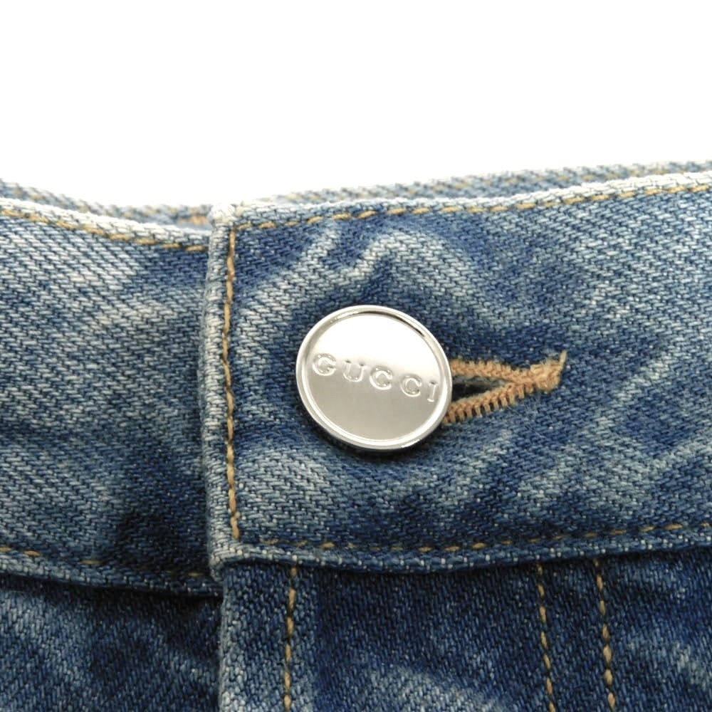 Gucci Gucci Gucci Tapered Fit Denim Pants Textile Jeans 796360 XDC6P 4206 DUTY FREE for USA Size ONE SIZE - 3 Thumbnail