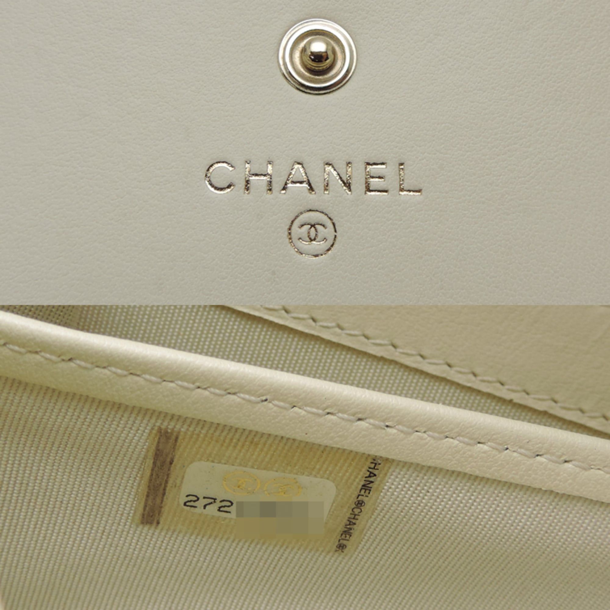 Chanel Chanel Deauville Round Zip Long Wallet for Men and Women, A80053, Tweed, Beige Size ONE SIZE - 7 Thumbnail