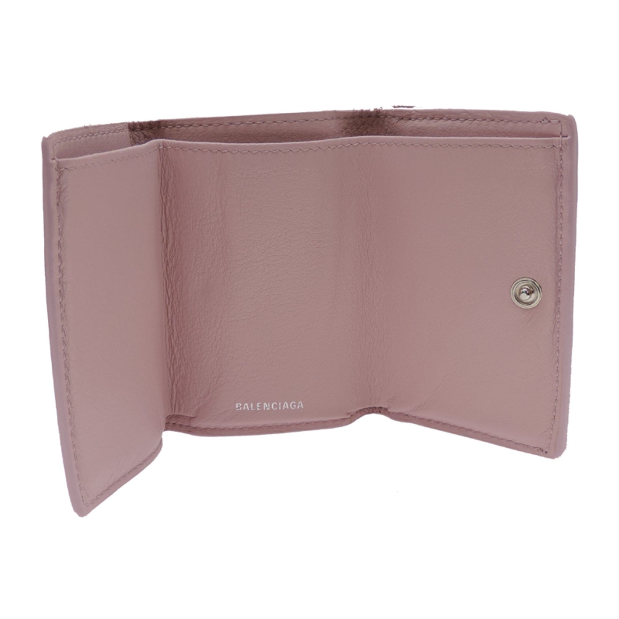 Balenciaga Balenciaga Paper Mini Wallet, Women's Tri-fold 391446, Pink Leather Size ONE SIZE - 5 Thumbnail