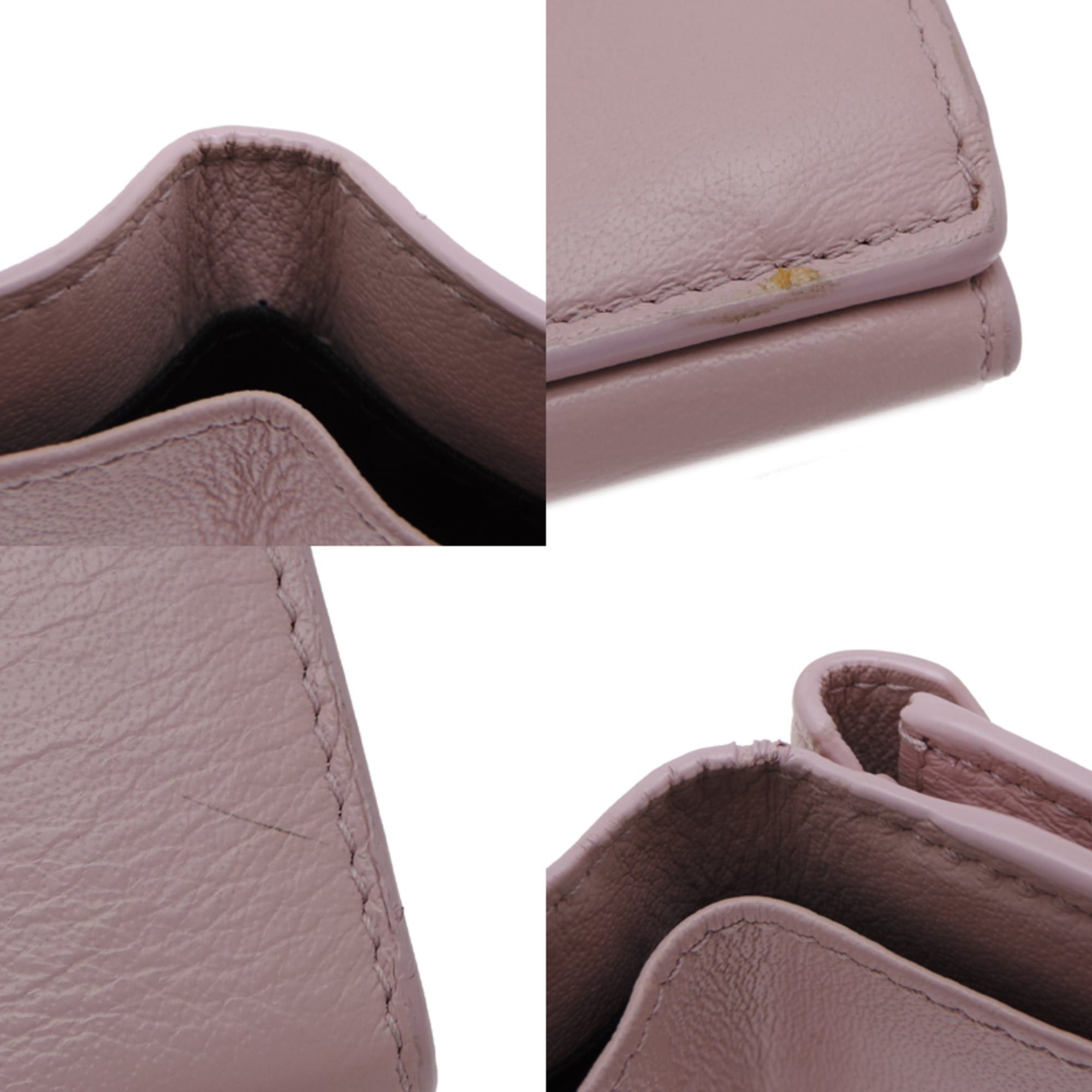 Balenciaga Balenciaga Paper Mini Wallet, Women's Tri-fold 391446, Pink Leather Size ONE SIZE - 8 Thumbnail