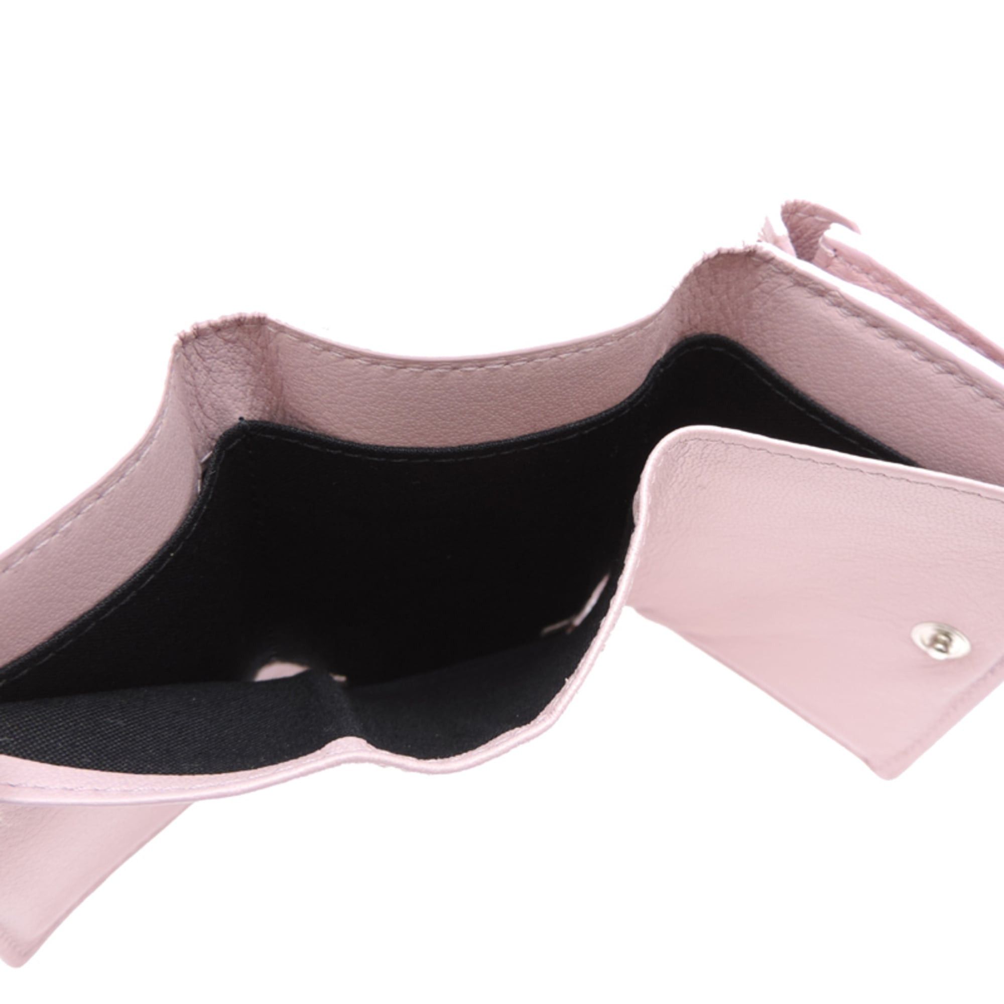 Balenciaga Balenciaga Paper Mini Wallet, Women's Tri-fold 391446, Pink Leather Size ONE SIZE - 6 Thumbnail