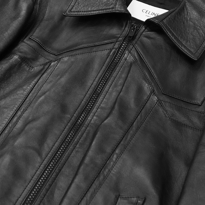 Celine Celine Celine Soft Lambskin Leather Jacket Leather Outerwear 2E499280D DUTY FREE for USA Size ONE SIZE - 12 Thumbnail