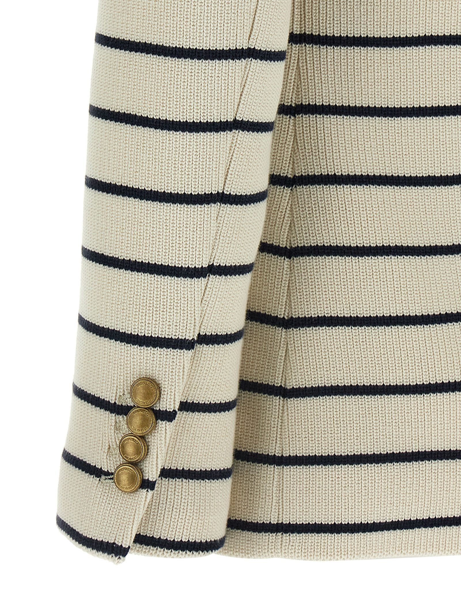 Brunello Cucinelli Striped Sweater Blazer Size L / US 10 / IT 46 - 4 Thumbnail