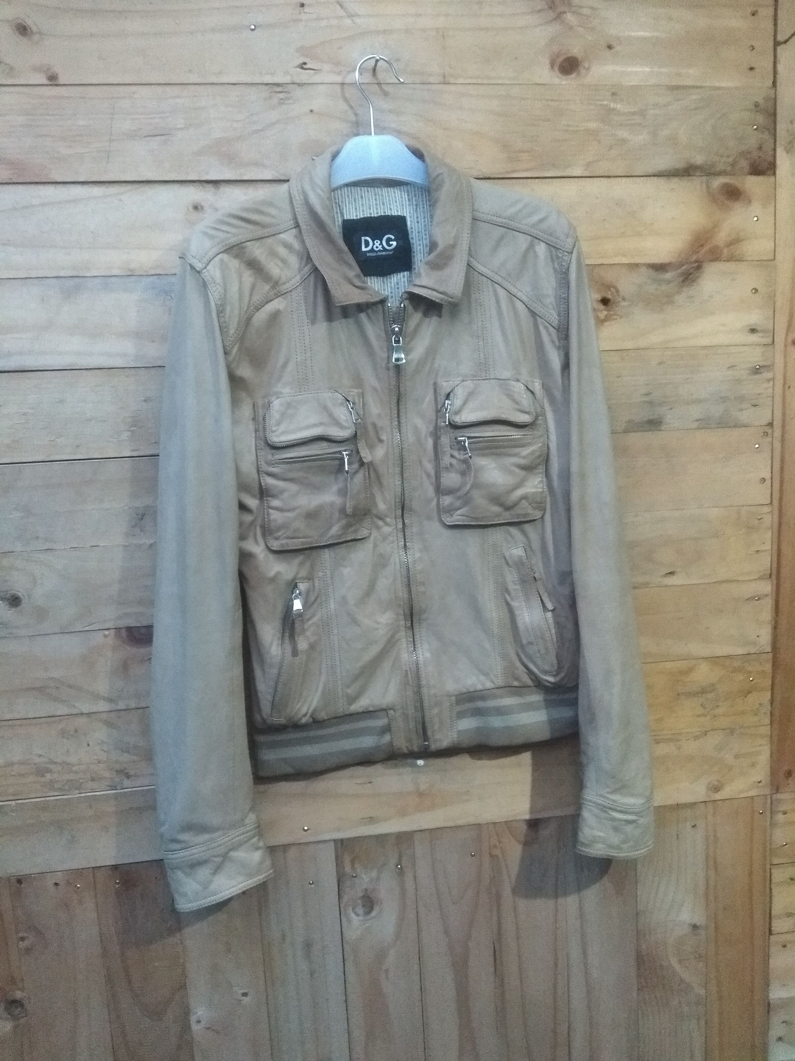 Designer × Dolce & Gabbana DOLCE & GABBANA LEATHER CASUAL FASHION JACKET Size US S / EU 44-46 / 1 - 8 Thumbnail