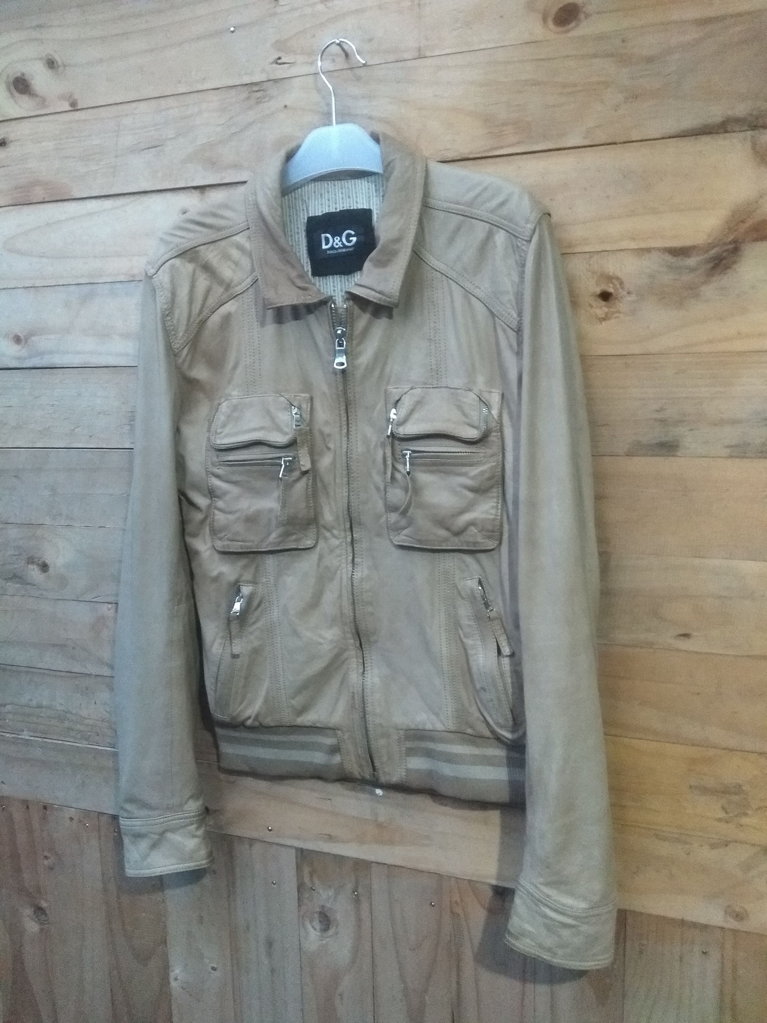Designer × Dolce & Gabbana DOLCE & GABBANA LEATHER CASUAL FASHION JACKET Size US S / EU 44-46 / 1 - 7 Thumbnail
