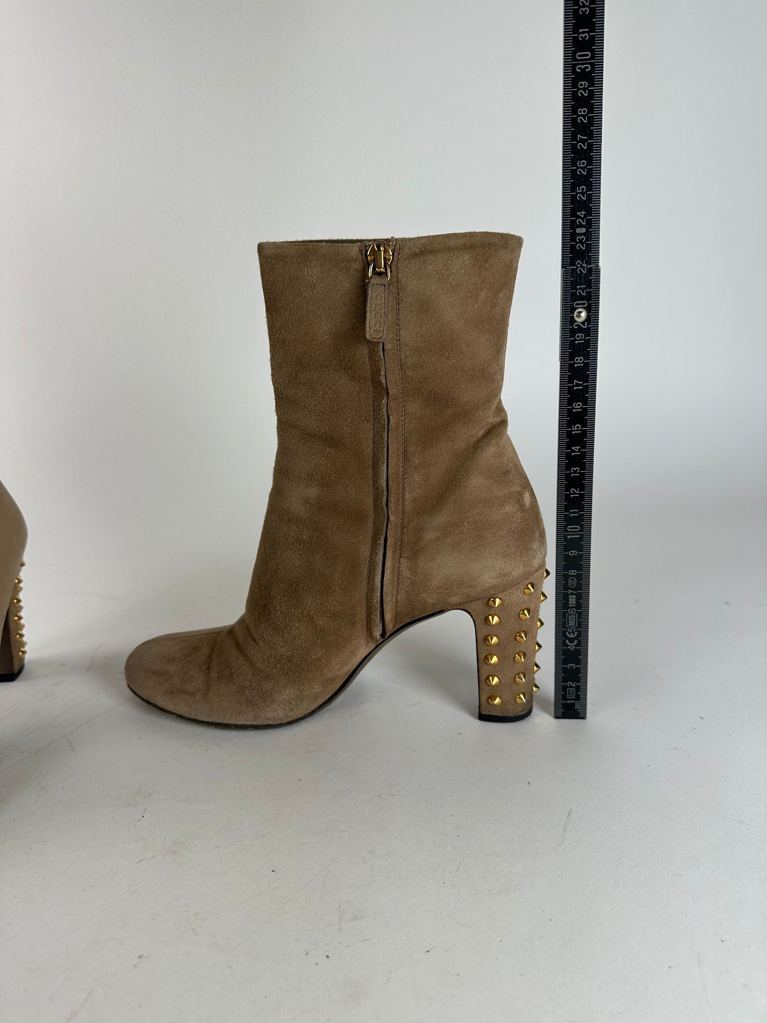 Gucci Vintage Studded Heeled Boots Brown 37 Size US 6 / IT 36 - 7 Thumbnail