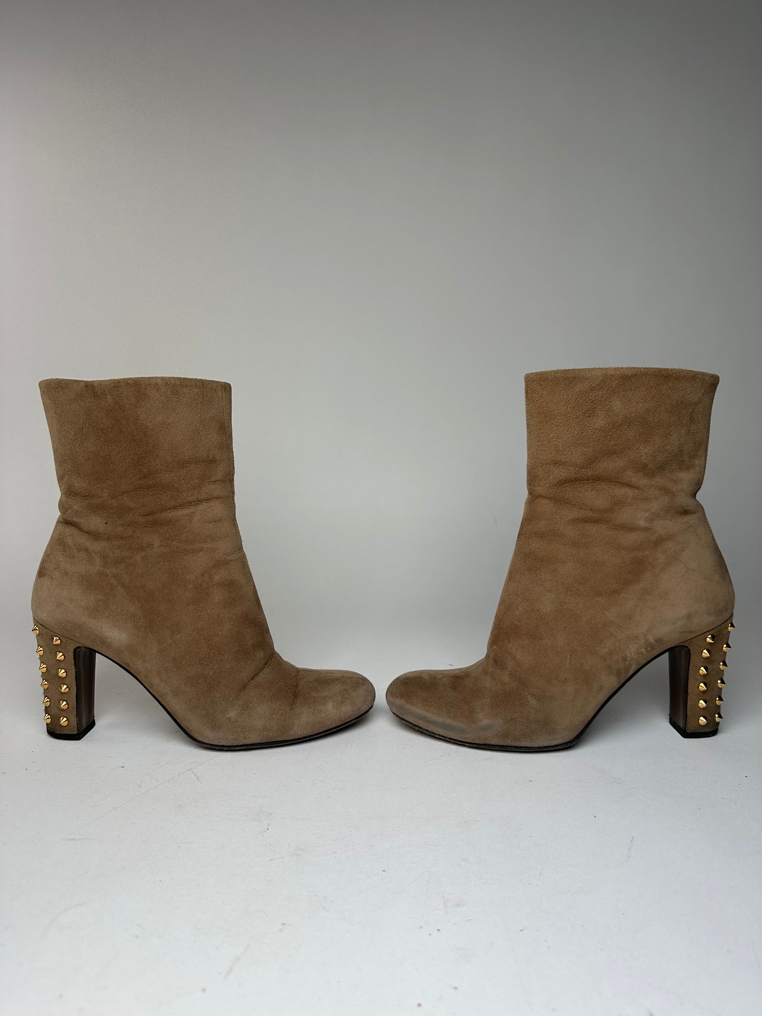 Gucci Vintage Studded Heeled Boots Brown 37 Size US 6 / IT 36 - 10 Thumbnail