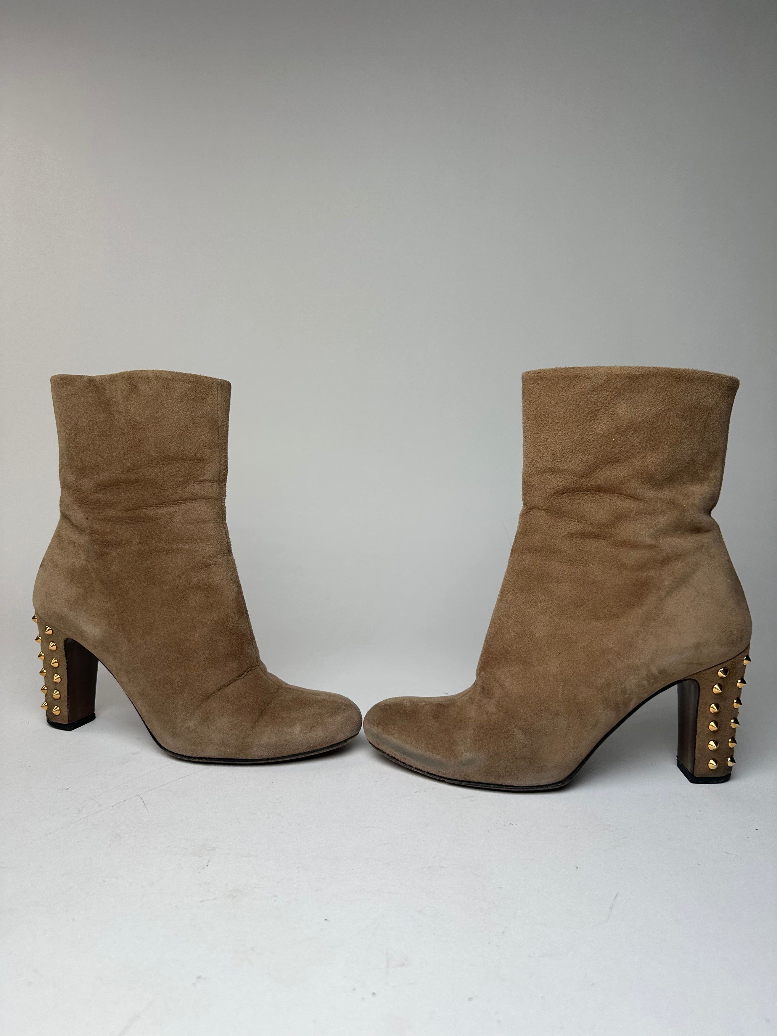 Gucci Vintage Studded Heeled Boots Brown 37 Size US 6 / IT 36 - 3 Thumbnail