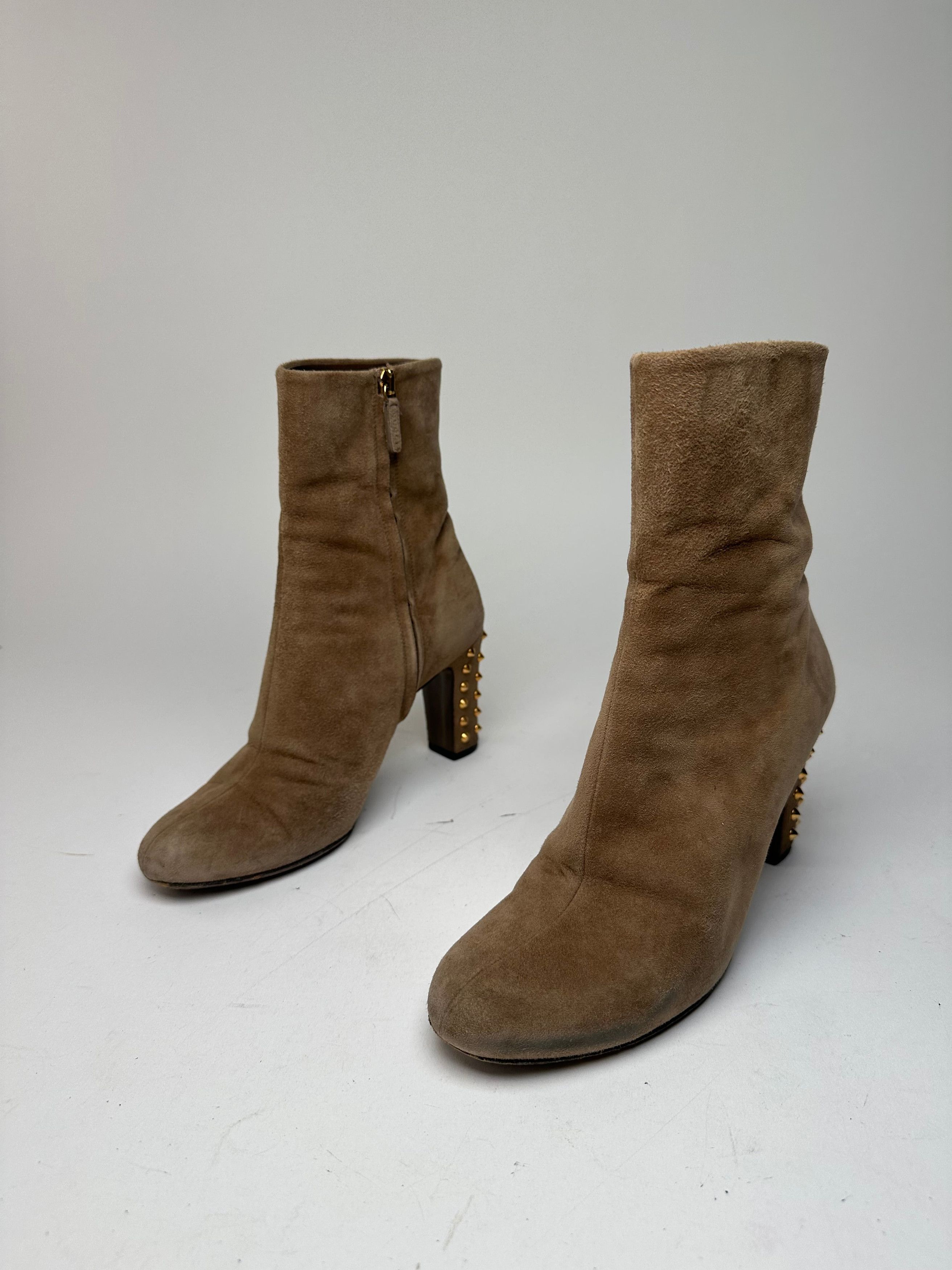 Gucci Vintage Studded Heeled Boots Brown 37 Size US 6 / IT 36 - 5 Thumbnail