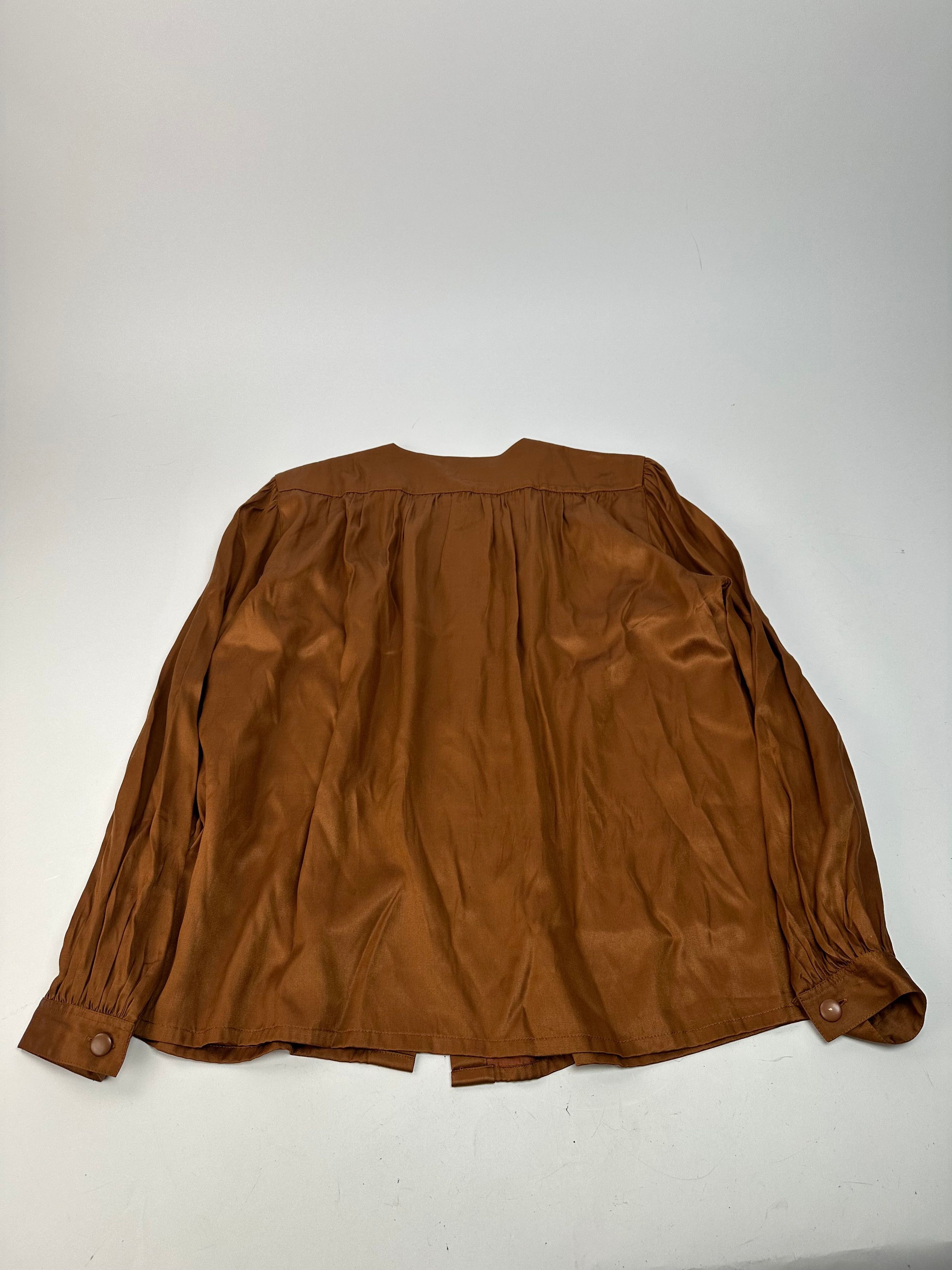 Dior Vintage Silk Blouse Brown Orange M Size M / US 6-8 / IT 42-44 - 10 Thumbnail