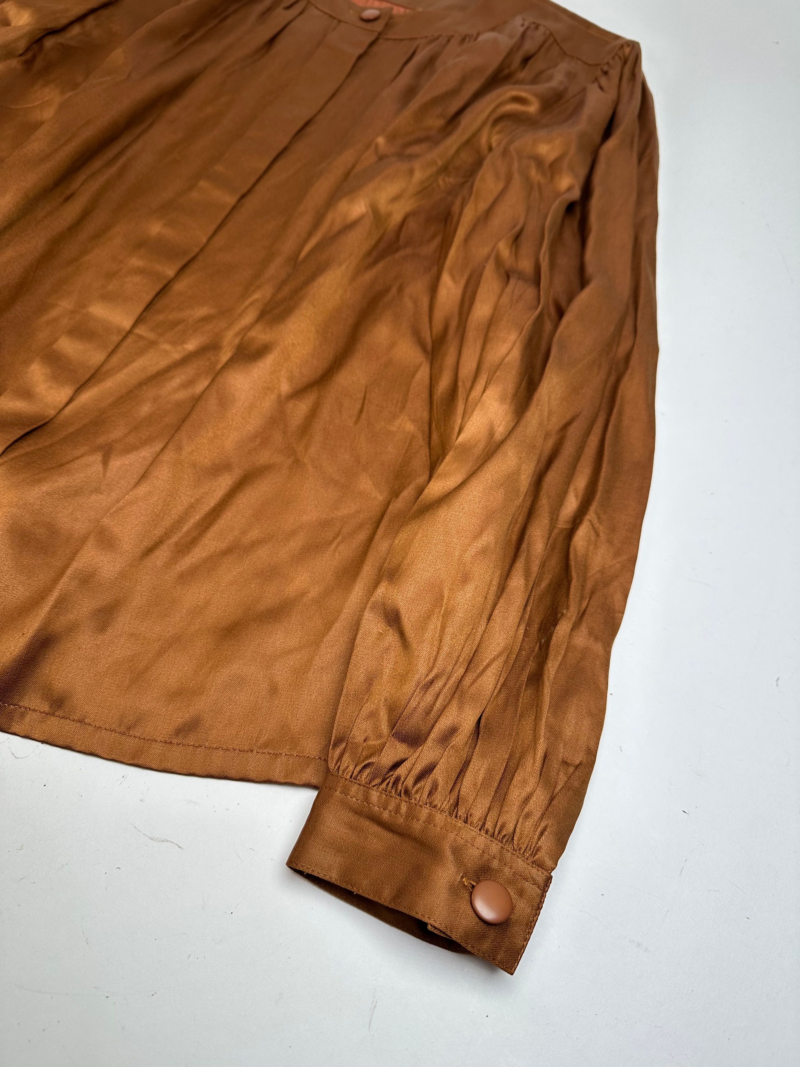 Dior Vintage Silk Blouse Brown Orange M Size M / US 6-8 / IT 42-44 - 6 Thumbnail
