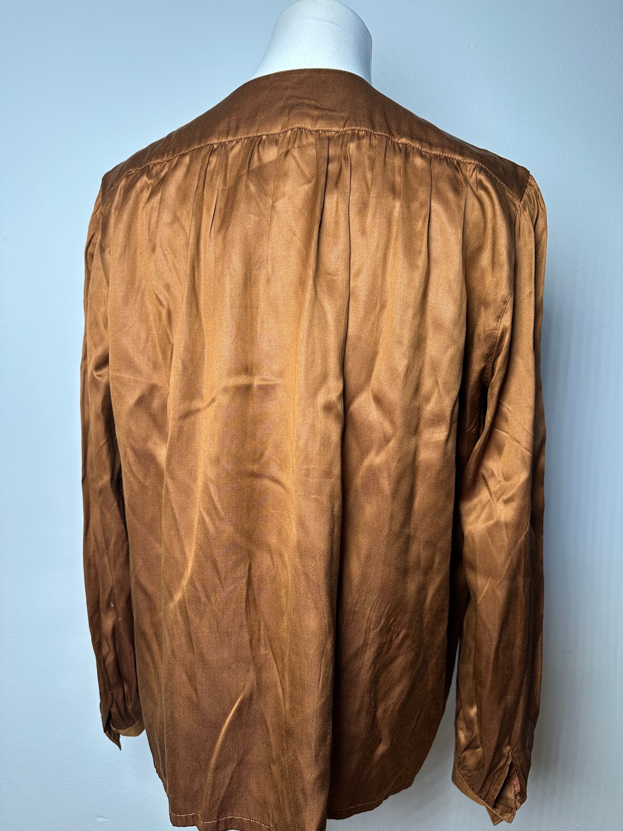 Dior Vintage Silk Blouse Brown Orange M Size M / US 6-8 / IT 42-44 - 13 Thumbnail