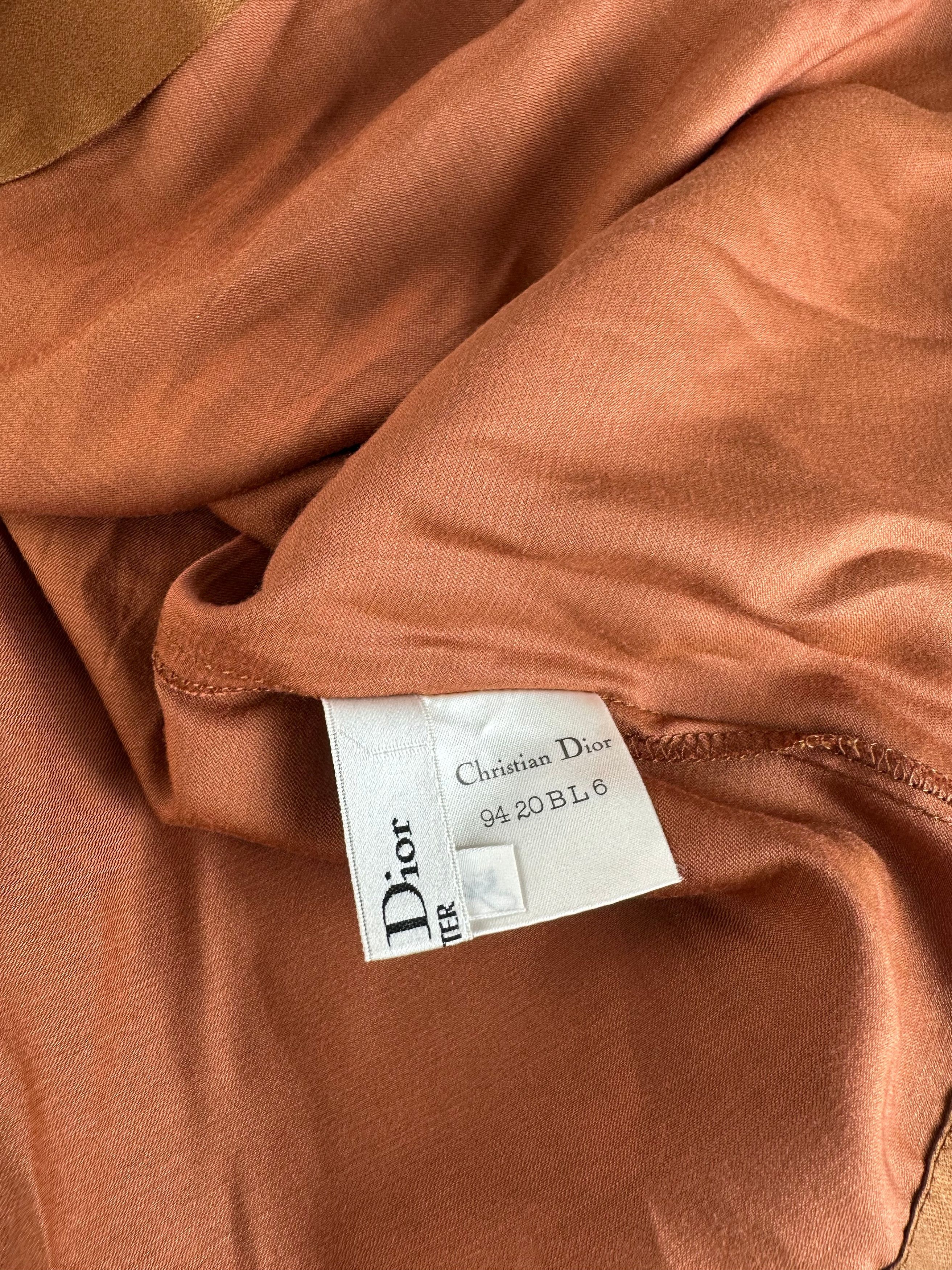 Dior Vintage Silk Blouse Brown Orange M Size M / US 6-8 / IT 42-44 - 8 Thumbnail